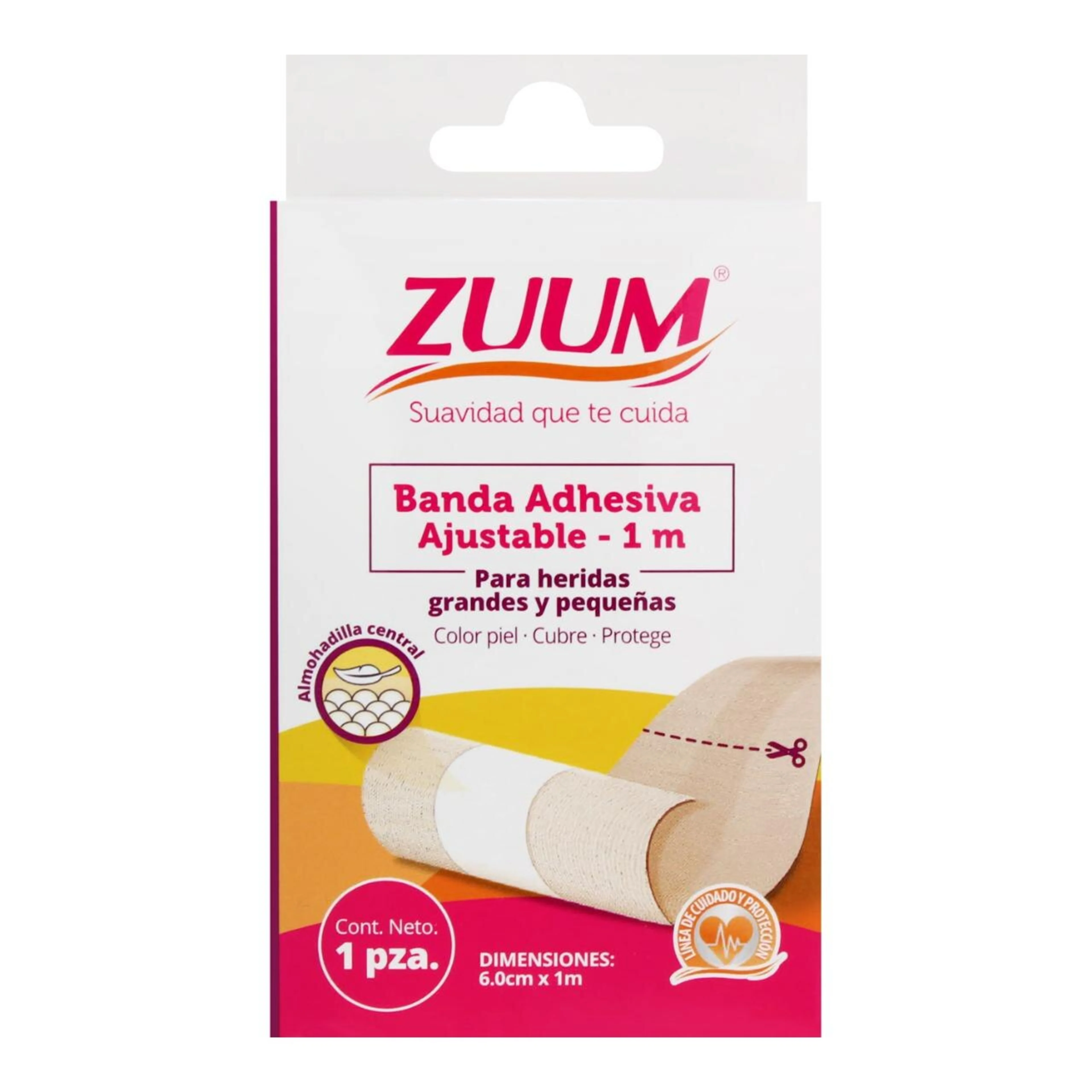 Banda adhesiva zuum 6cmx1m color piel 1pz