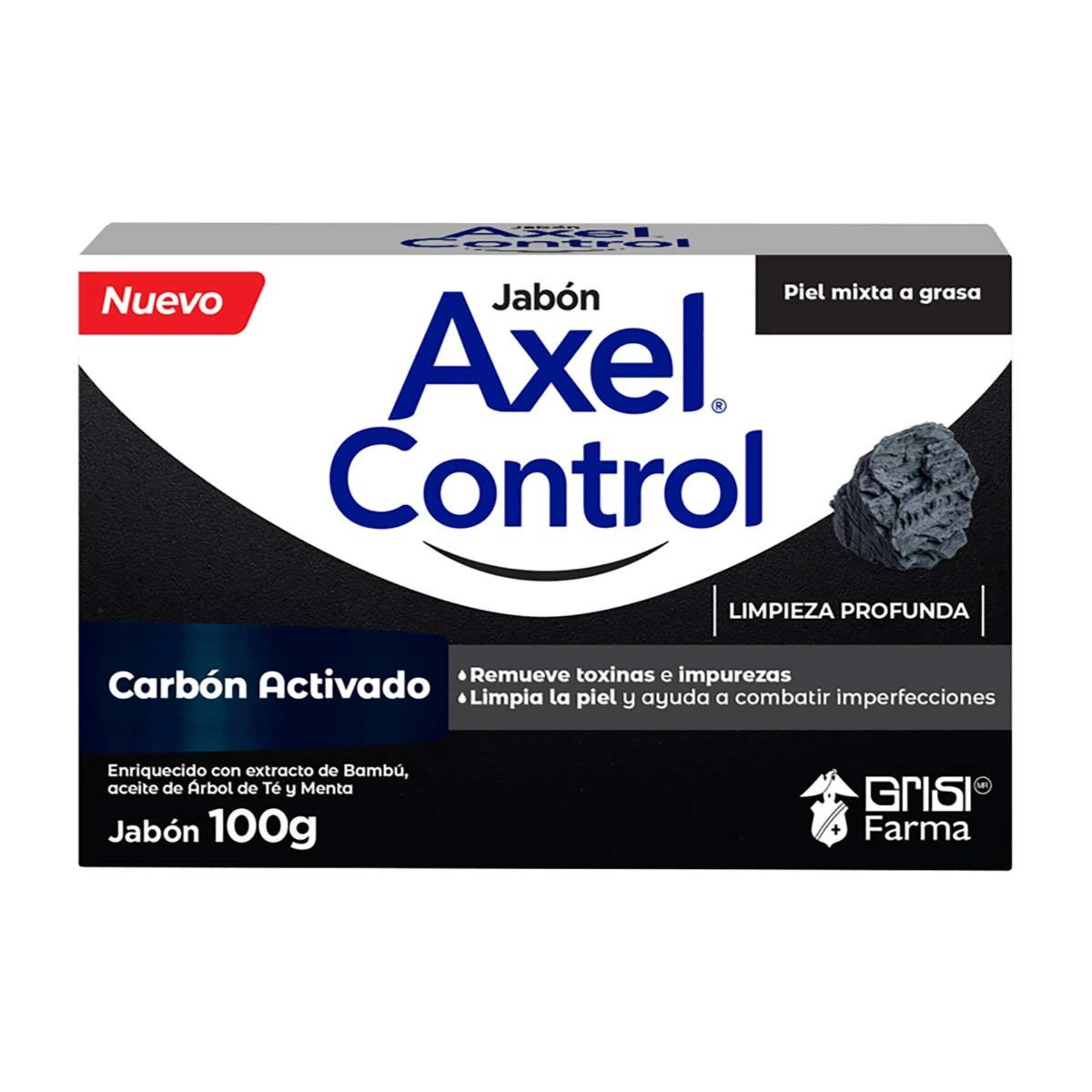 Grisi Axel Control Carbón Activado Jabón En Barra De 100 G