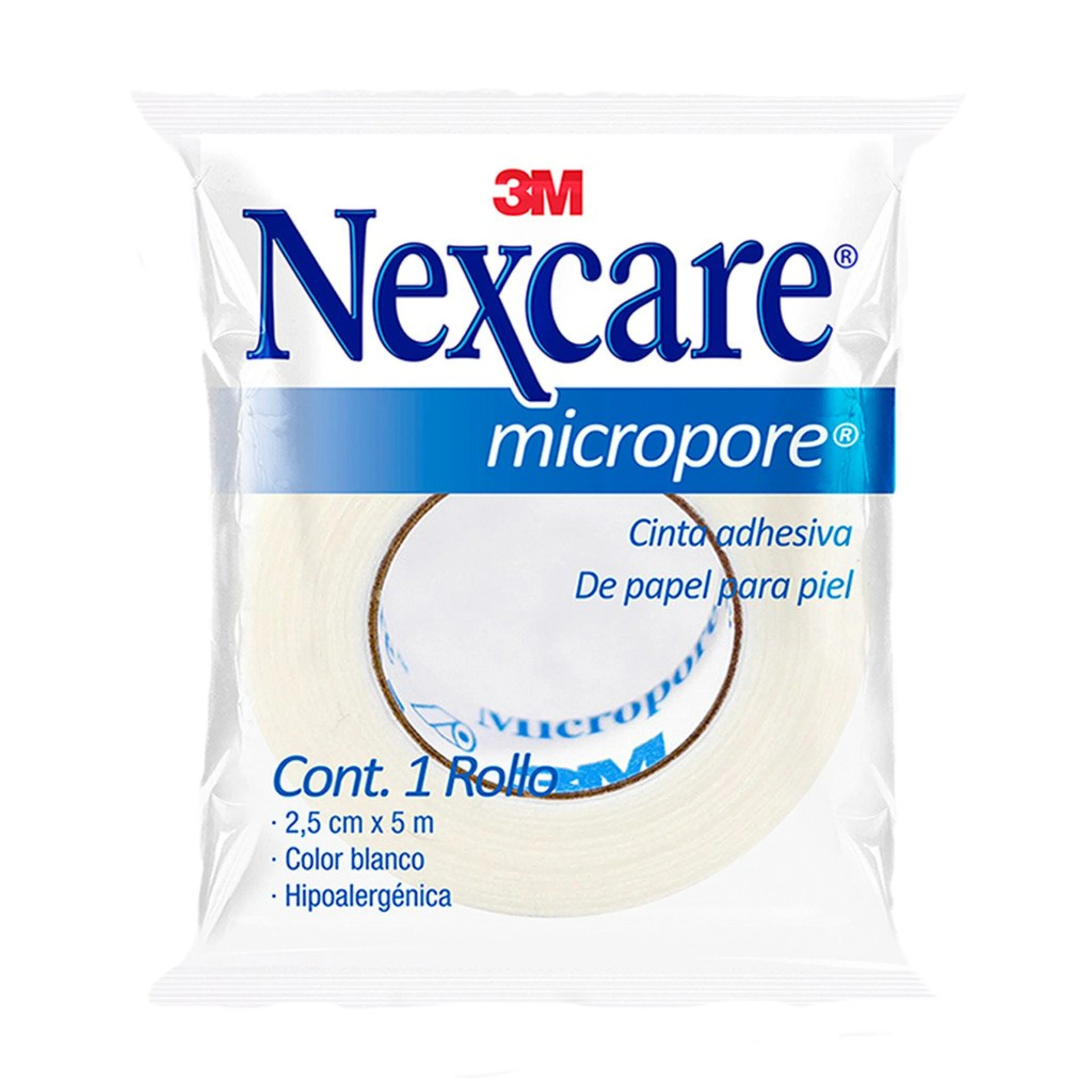 Nexcare Cinta Micropore Color Blanco 2.5 Cm x 5 M
