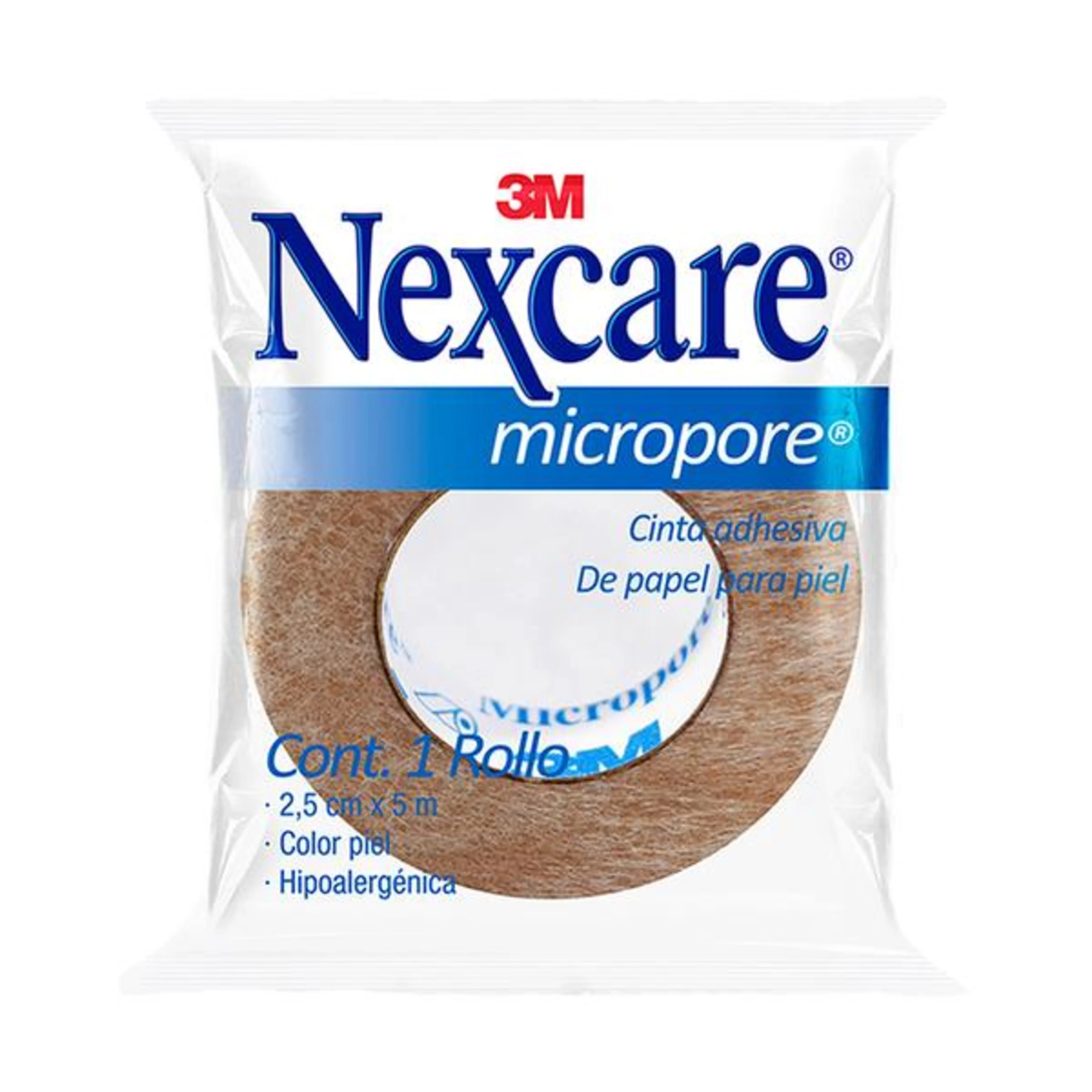 Nexcare Cinta Micropore Color Piel 2.5 Cm x 5 M