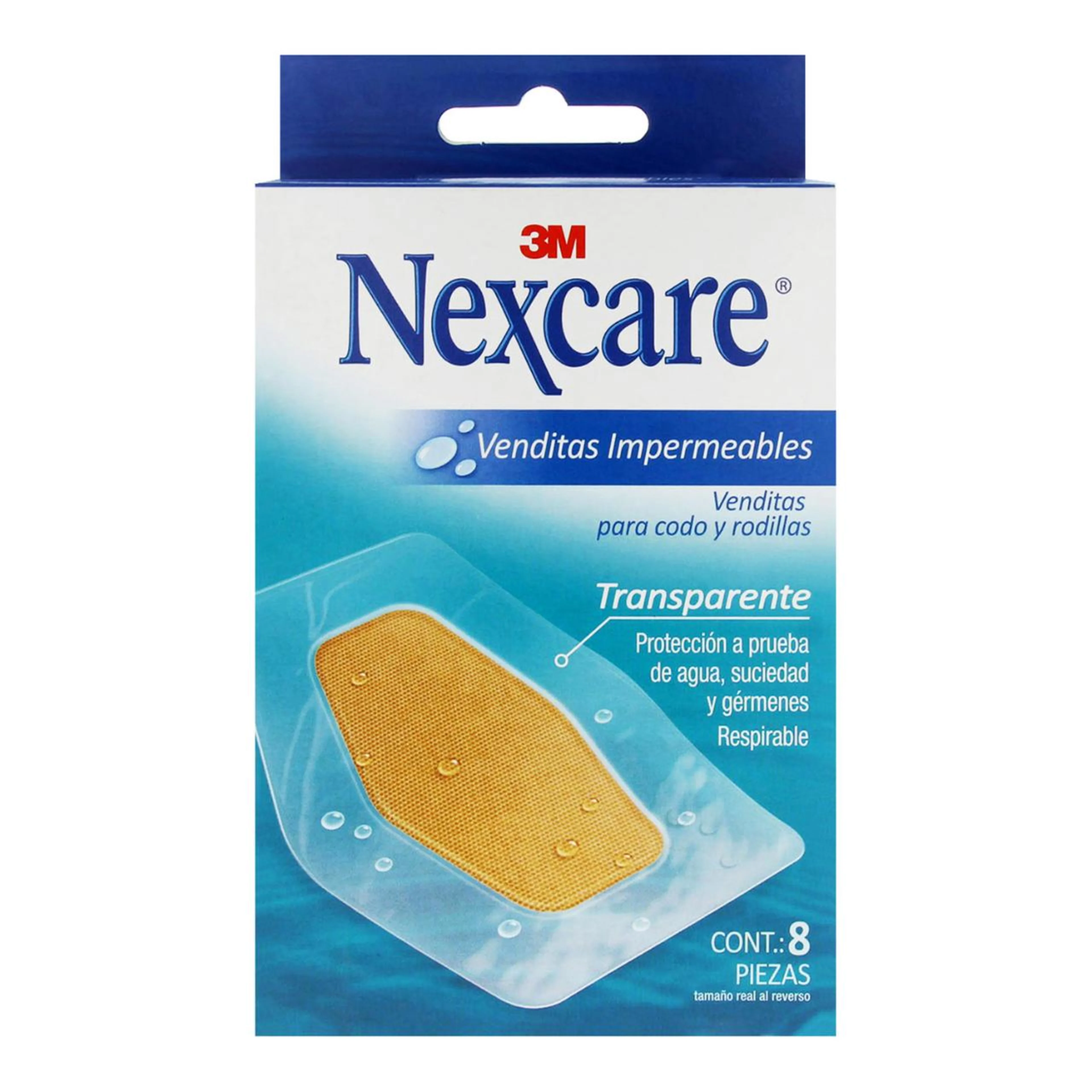 Nexcare Bandas Adhesivas Impermeables Para Codo Y Rodillas 8 Piezas