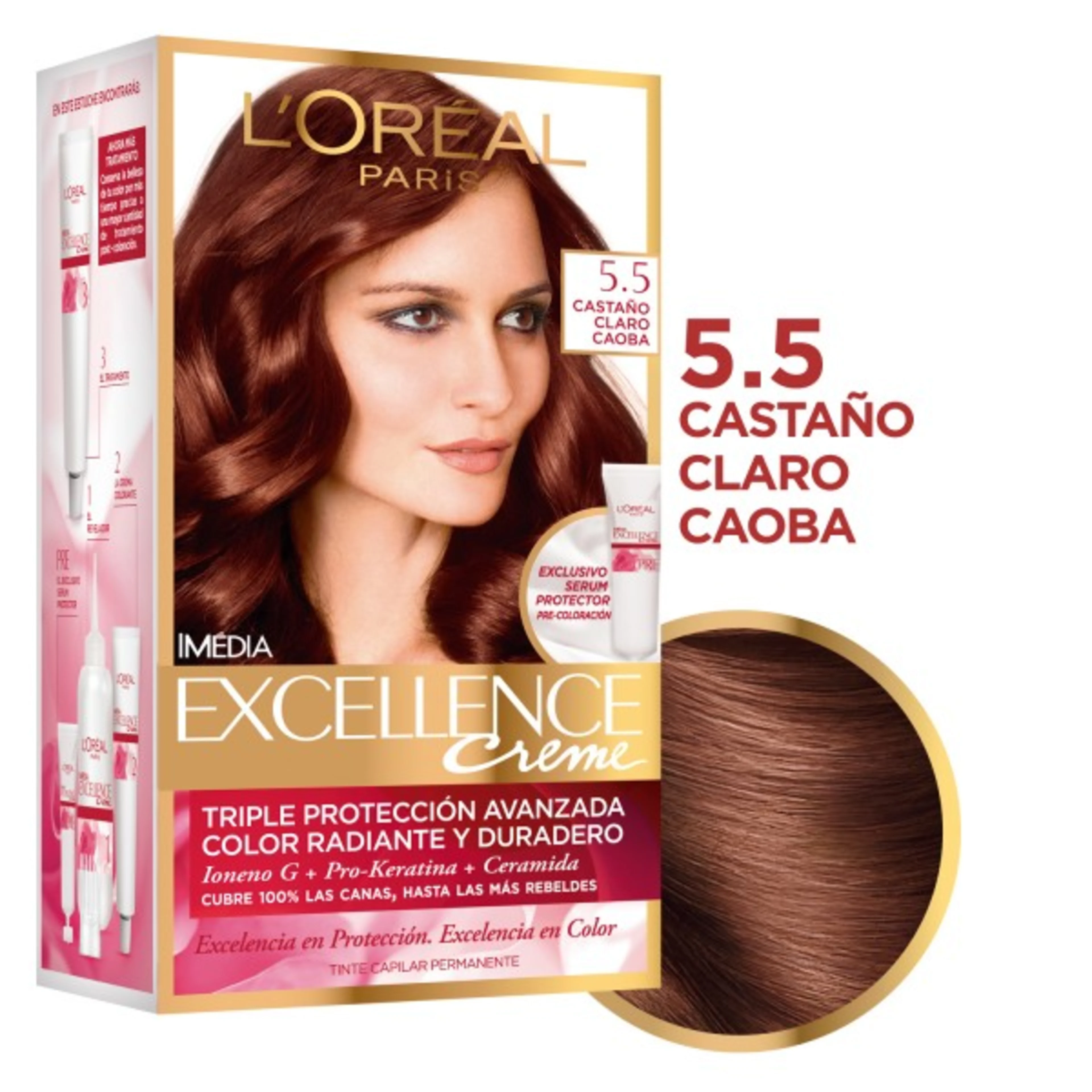 L’Oreal Imedia Excellence Tinte En Crema Tono Castaño Claro Castaño Claro Caoba 5.5