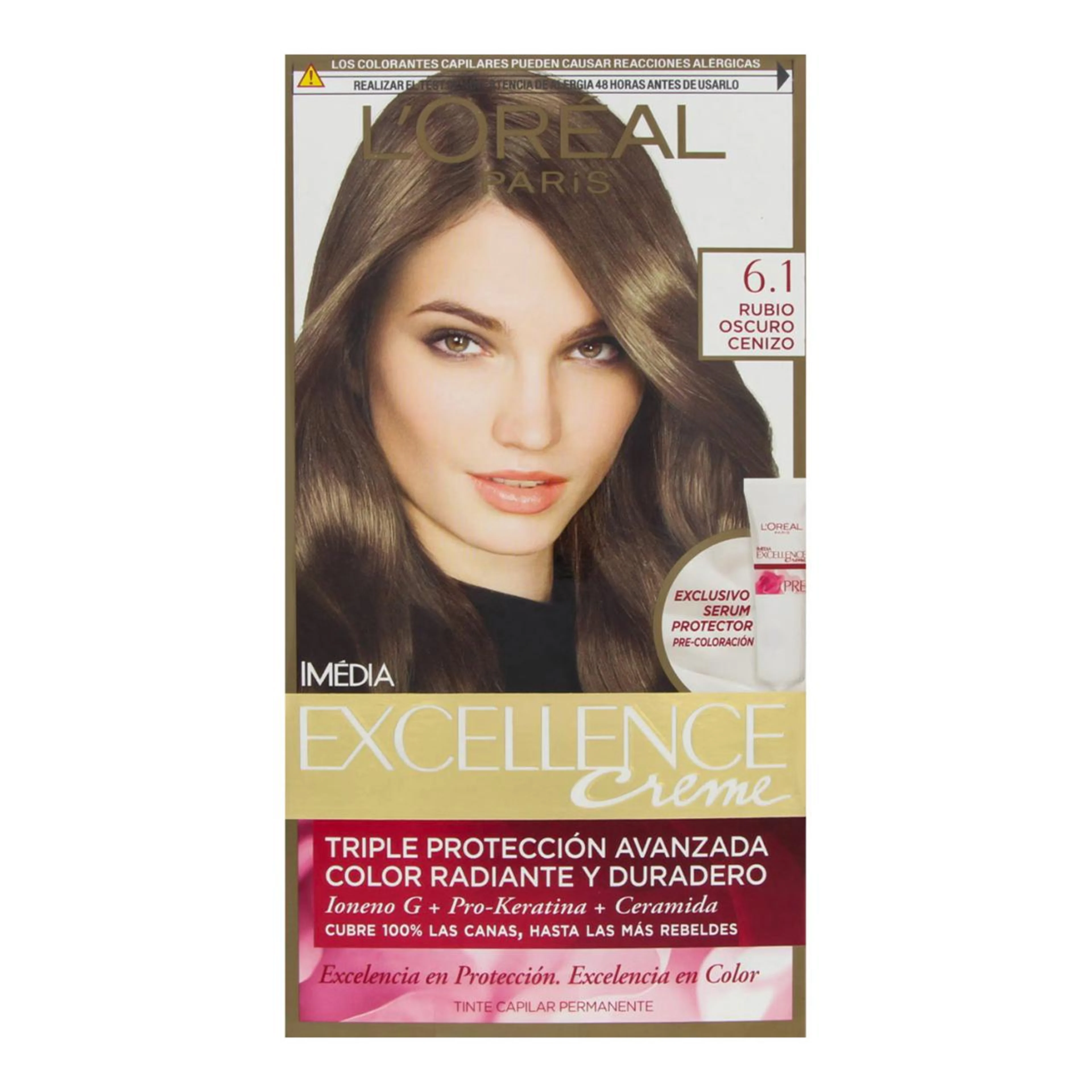 L’Oreal Imedia Excellence Tinte En Crema Tono Rubio Oscuro Cenizo 6.1