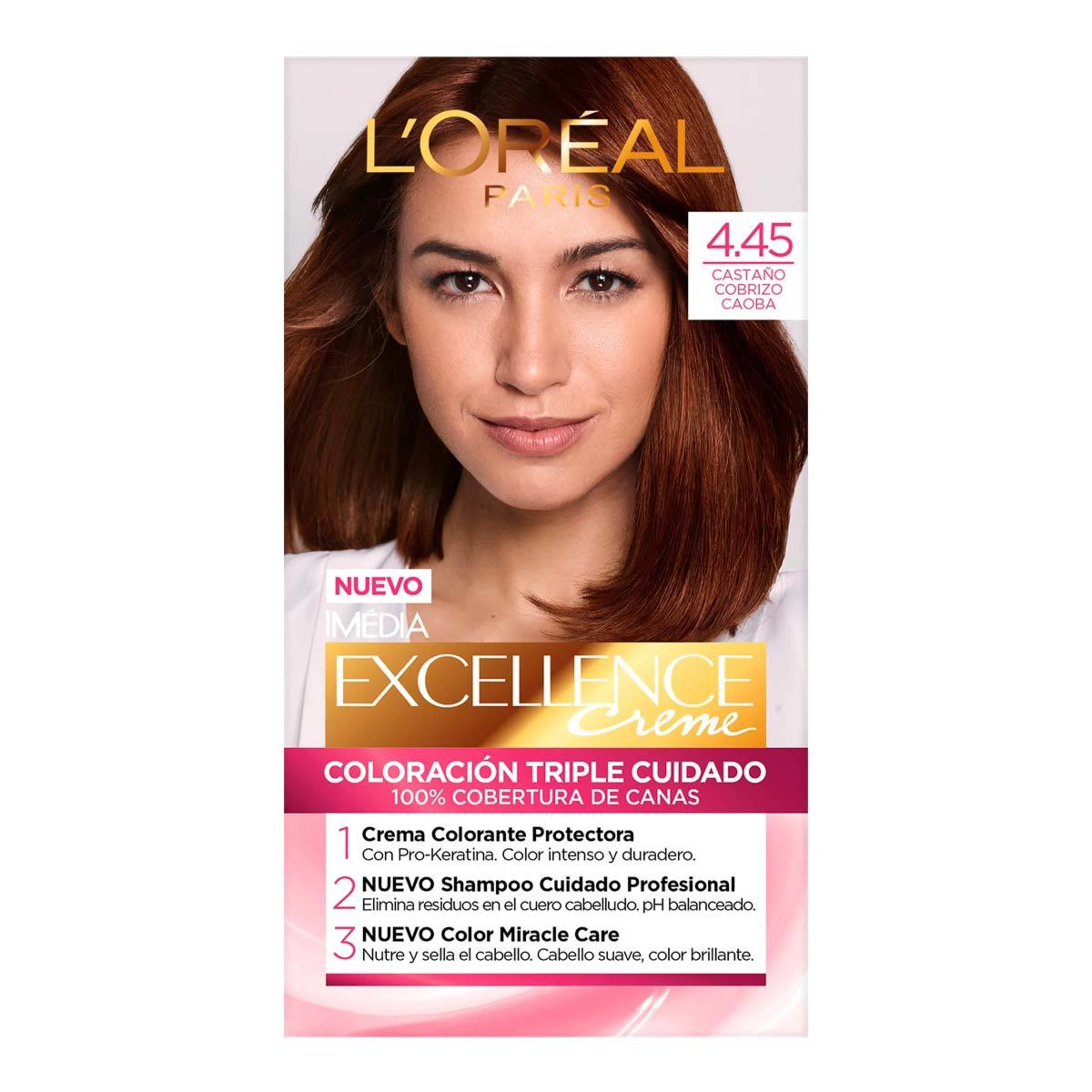 L’Oreal Imedia Excellence Tinte En Crema Tono Castaño Cobrizo Caoba 4.45