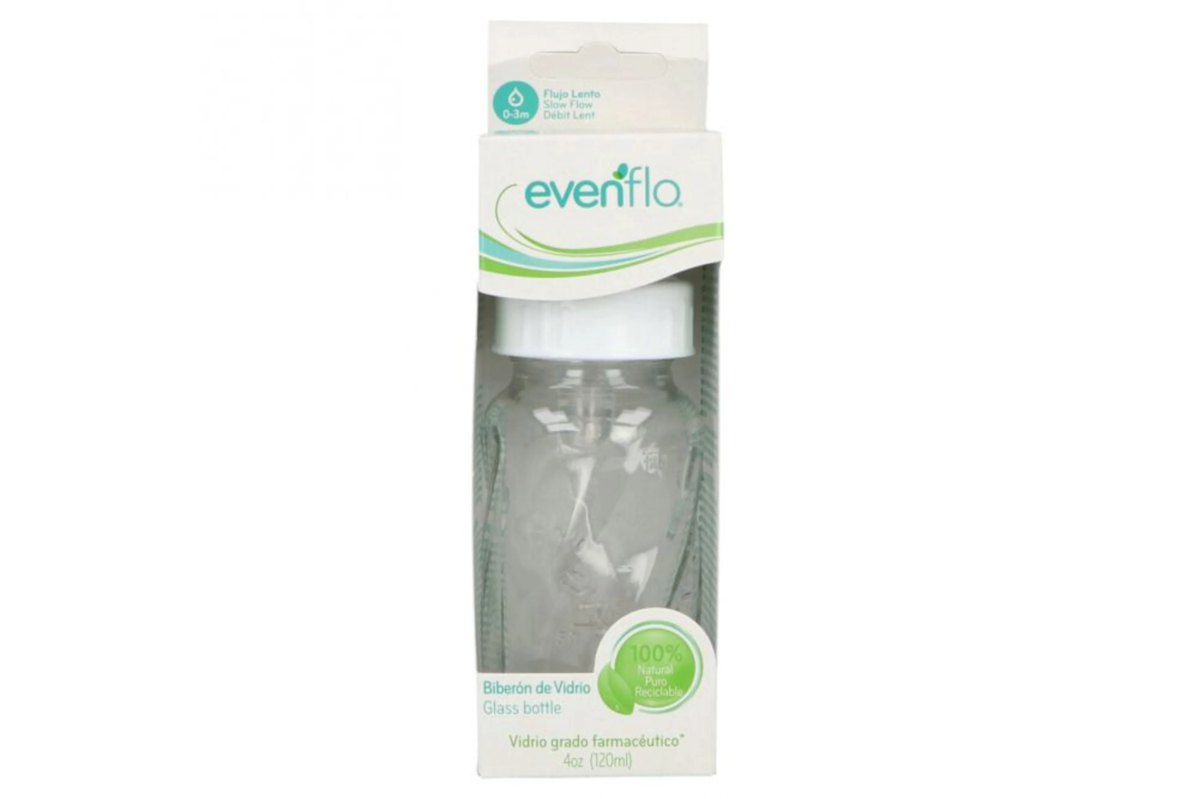 Evenflo Biberón De Vidrio Blanco 4 Oz Con 1 Pieza