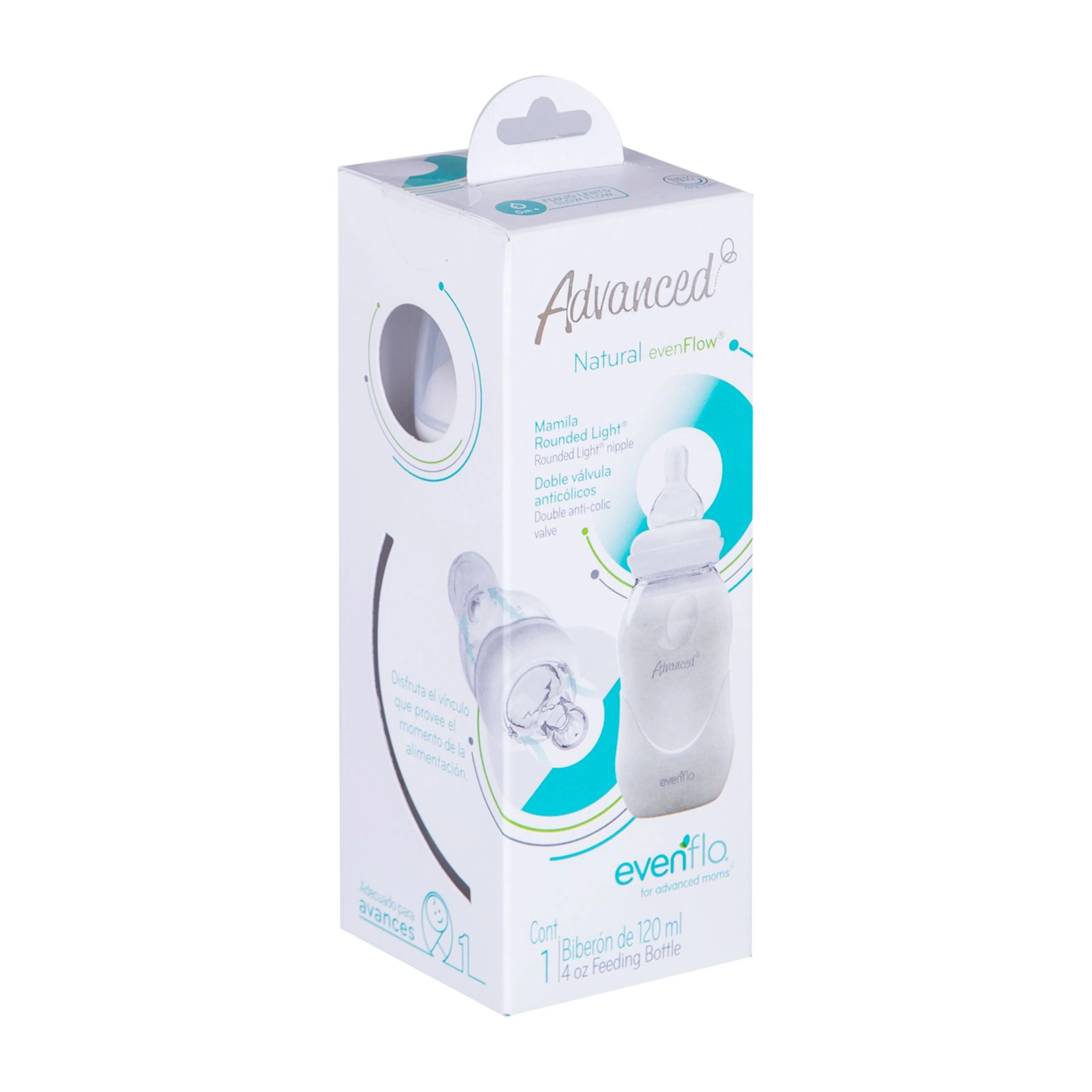 Evenflo Advance Light Biberón De 4 Oz Plástico Con 1 Pieza