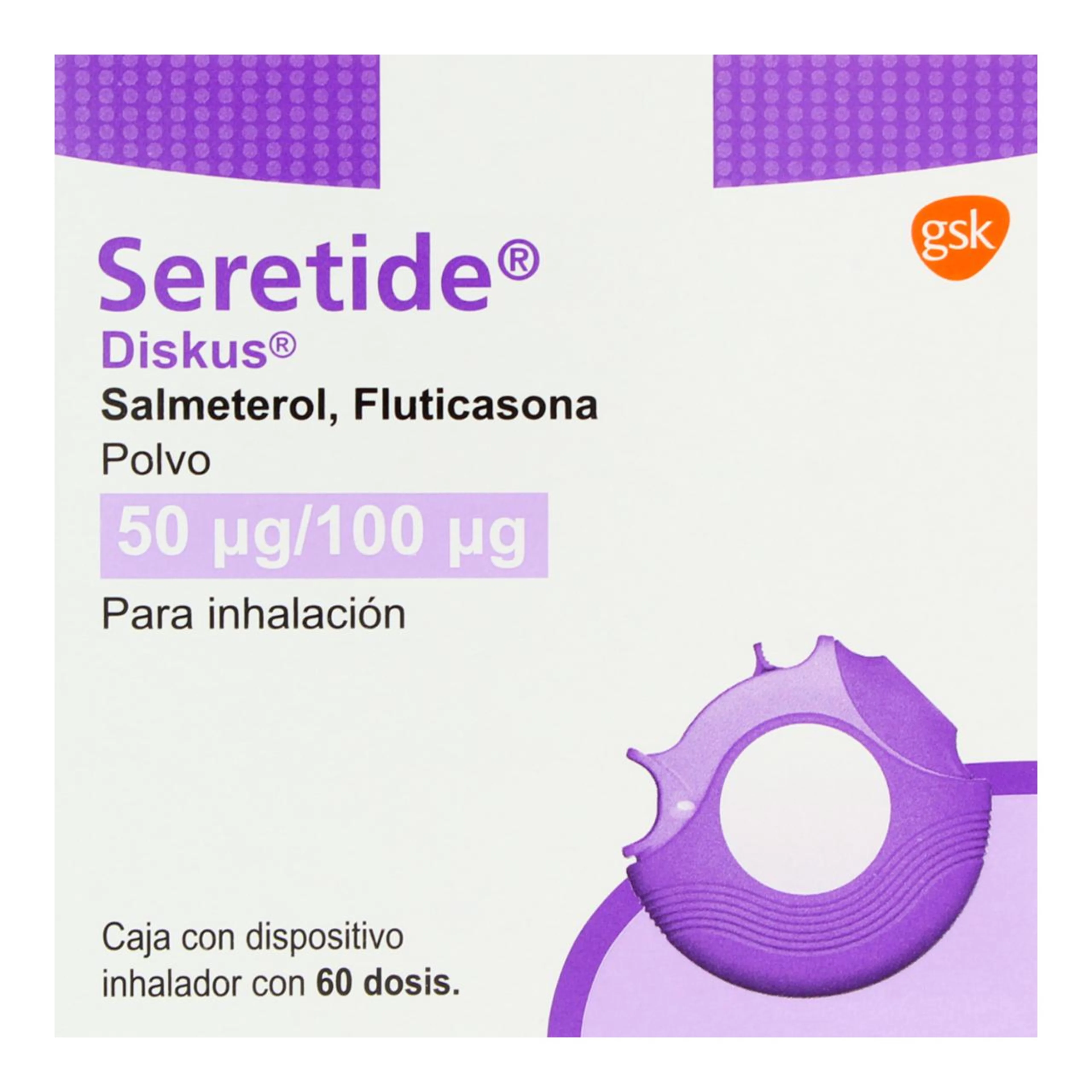 Seretide Diskus 50/100 µg Polvo Inhalación 60 Dosis