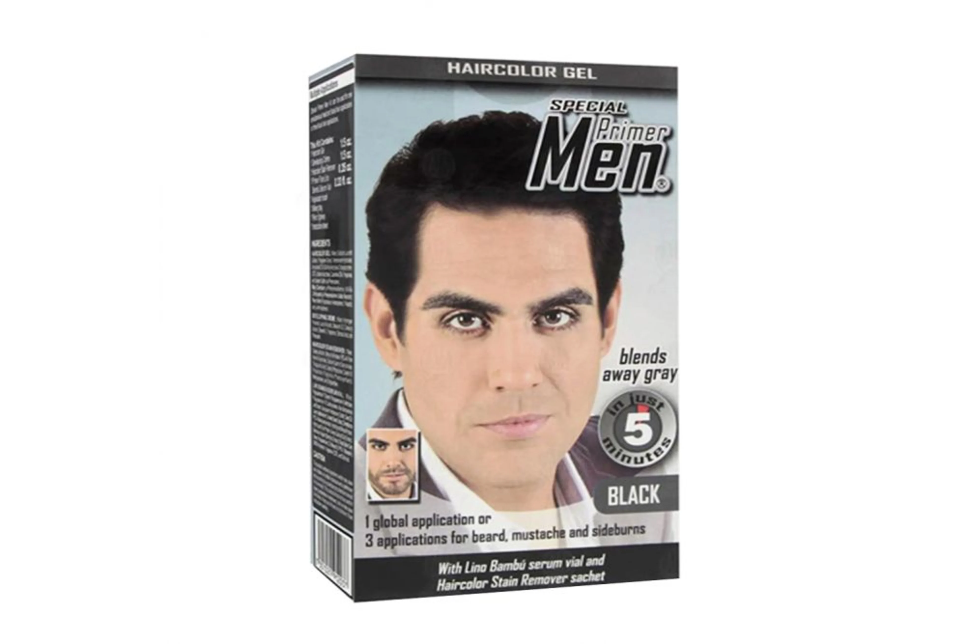 Tinte en gel special primer men color negro con lino bambú 8 pzas.