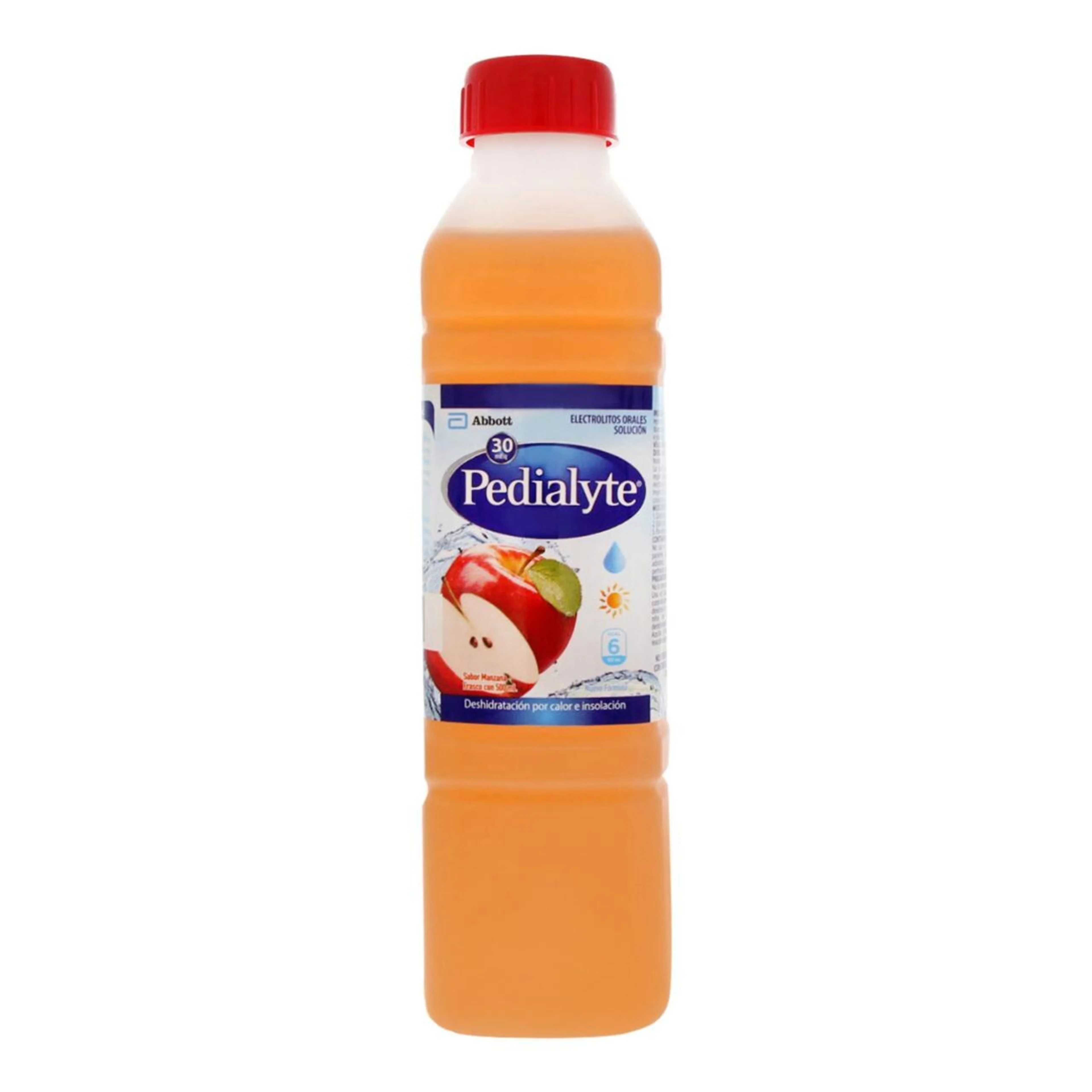 Pedialyte 30 Meq Suero Hidratante Sabor Manzana Con 500 Ml