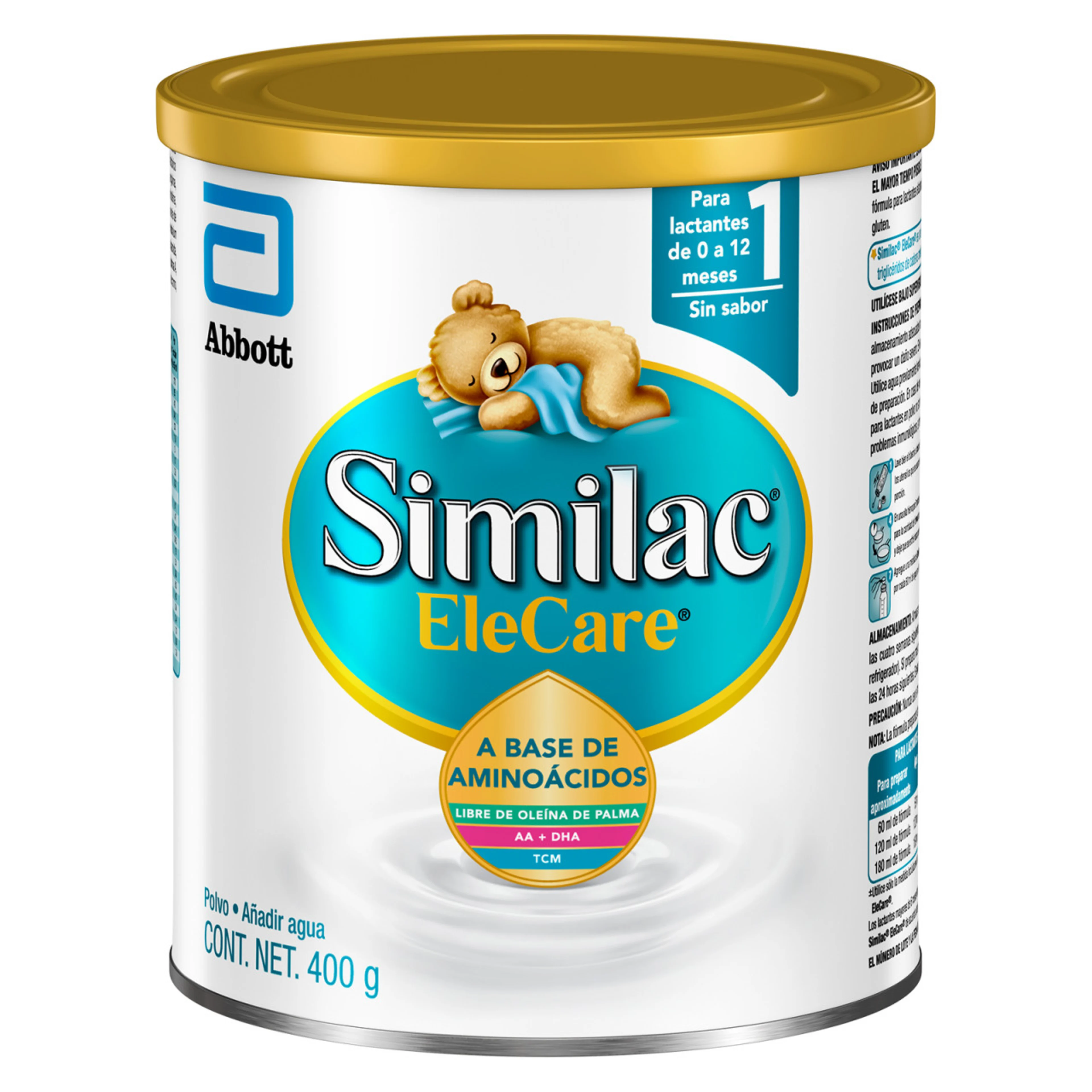 Similac elecare fórmula a base de aminoácidos para lactantes 0 a 12 meses 400 gr