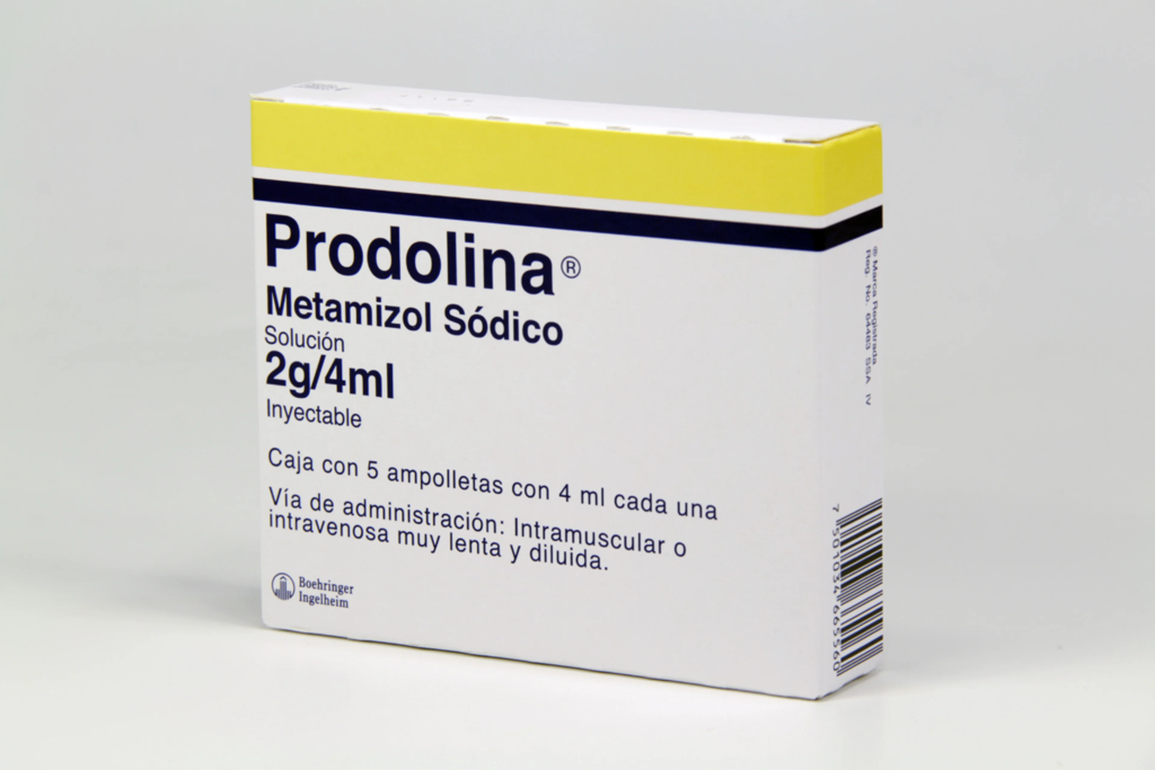 Prodolina metamizol sódico 4 ml con 5 ampolleta
