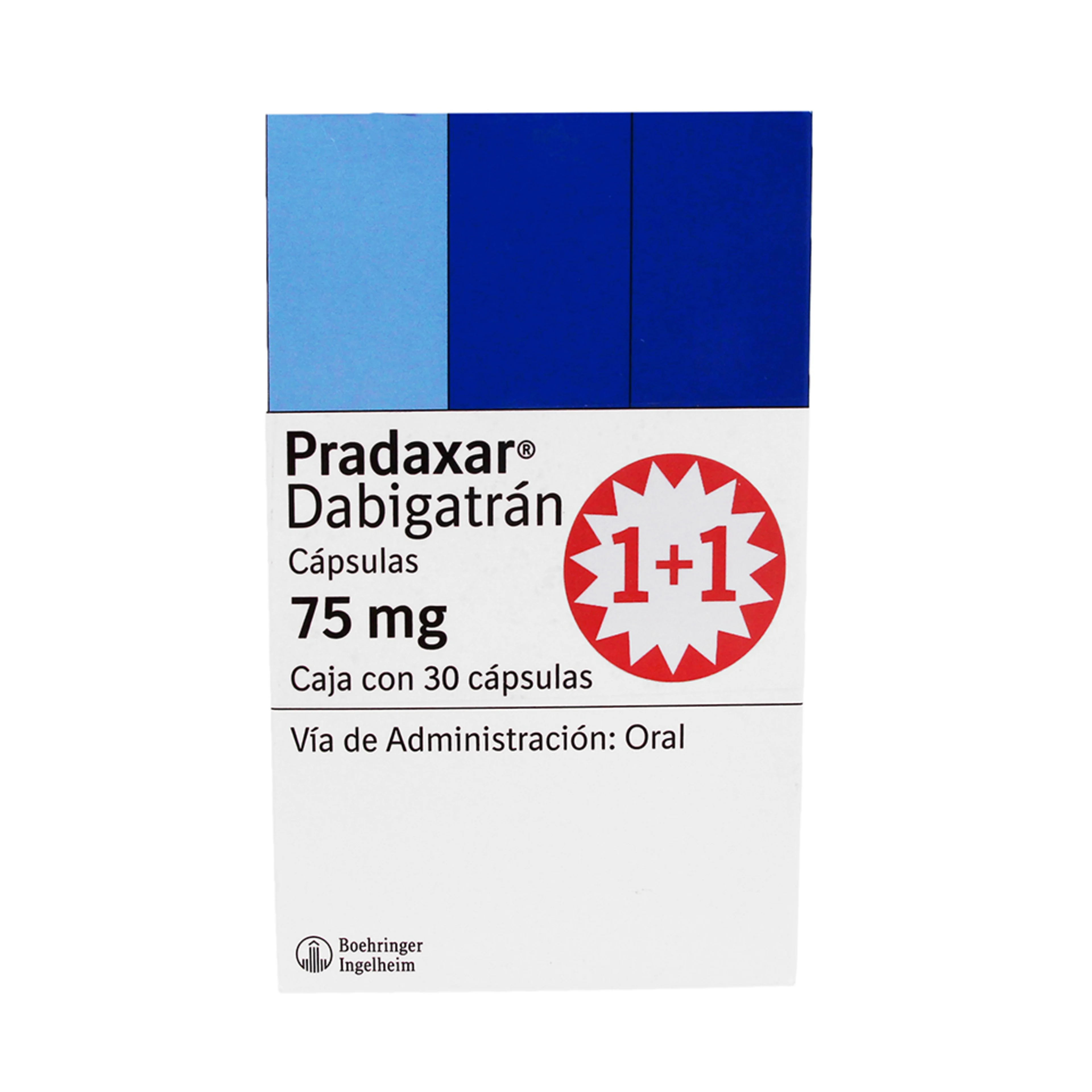 Pradaxar dabigatrán 75 mg con 30 cápsulas
