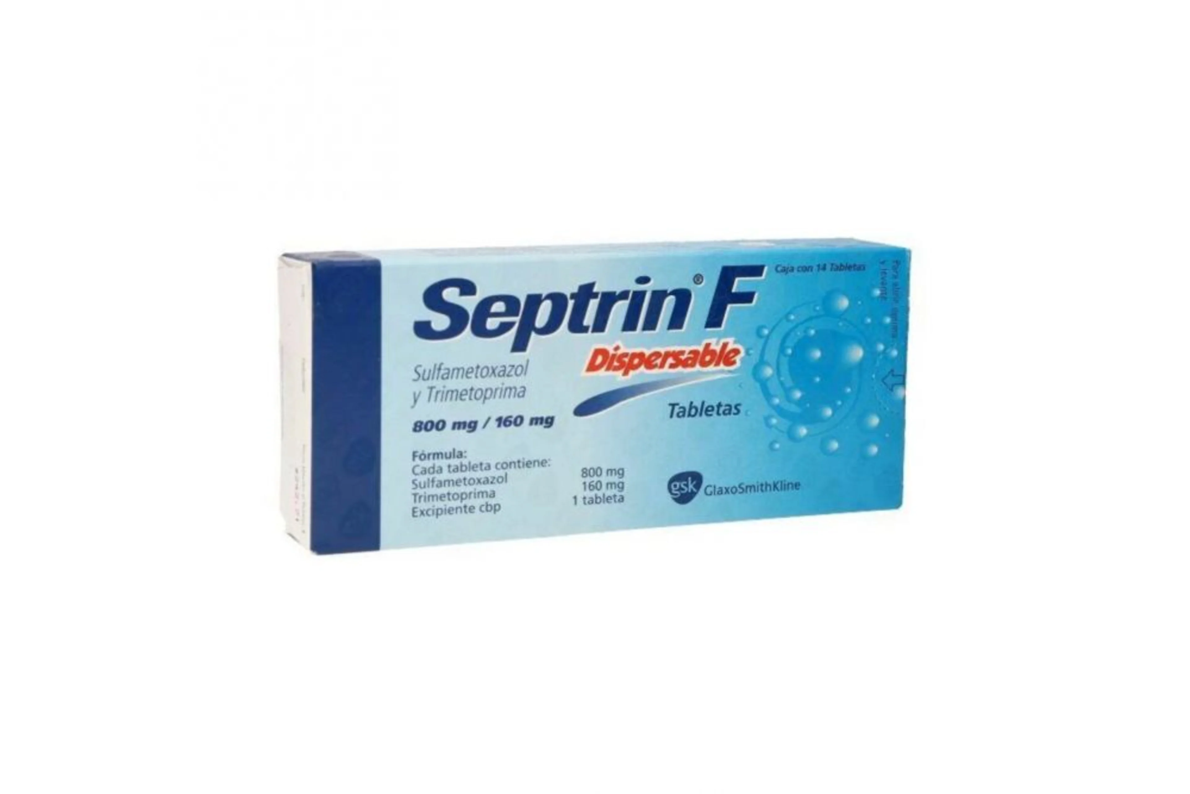 Septrin sulfametoxazol 800 mg trimetoprima 160 mg con 14 tabletas