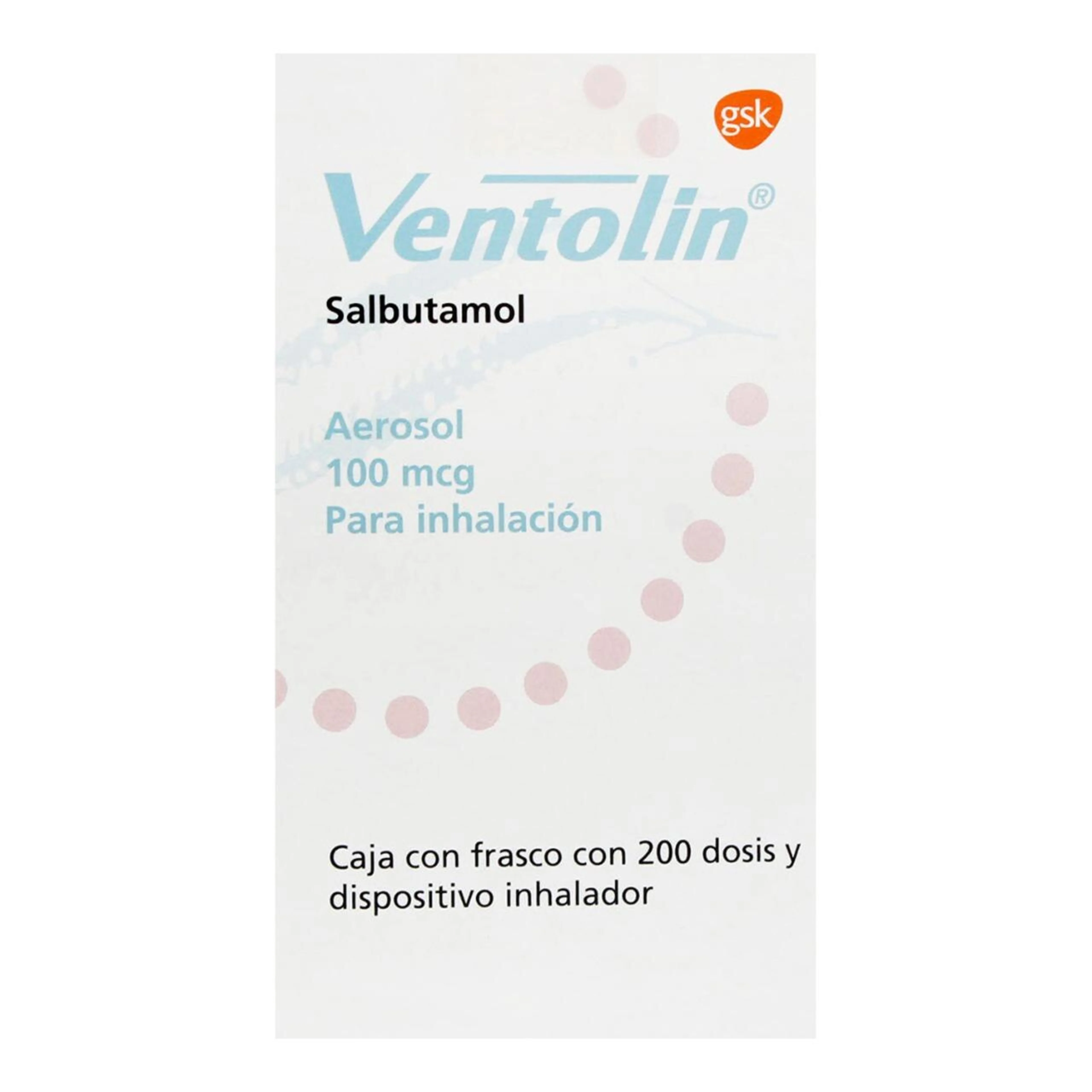 Ventolin 100 Mcg 200 Dosis Con Dispositivo Inhalador