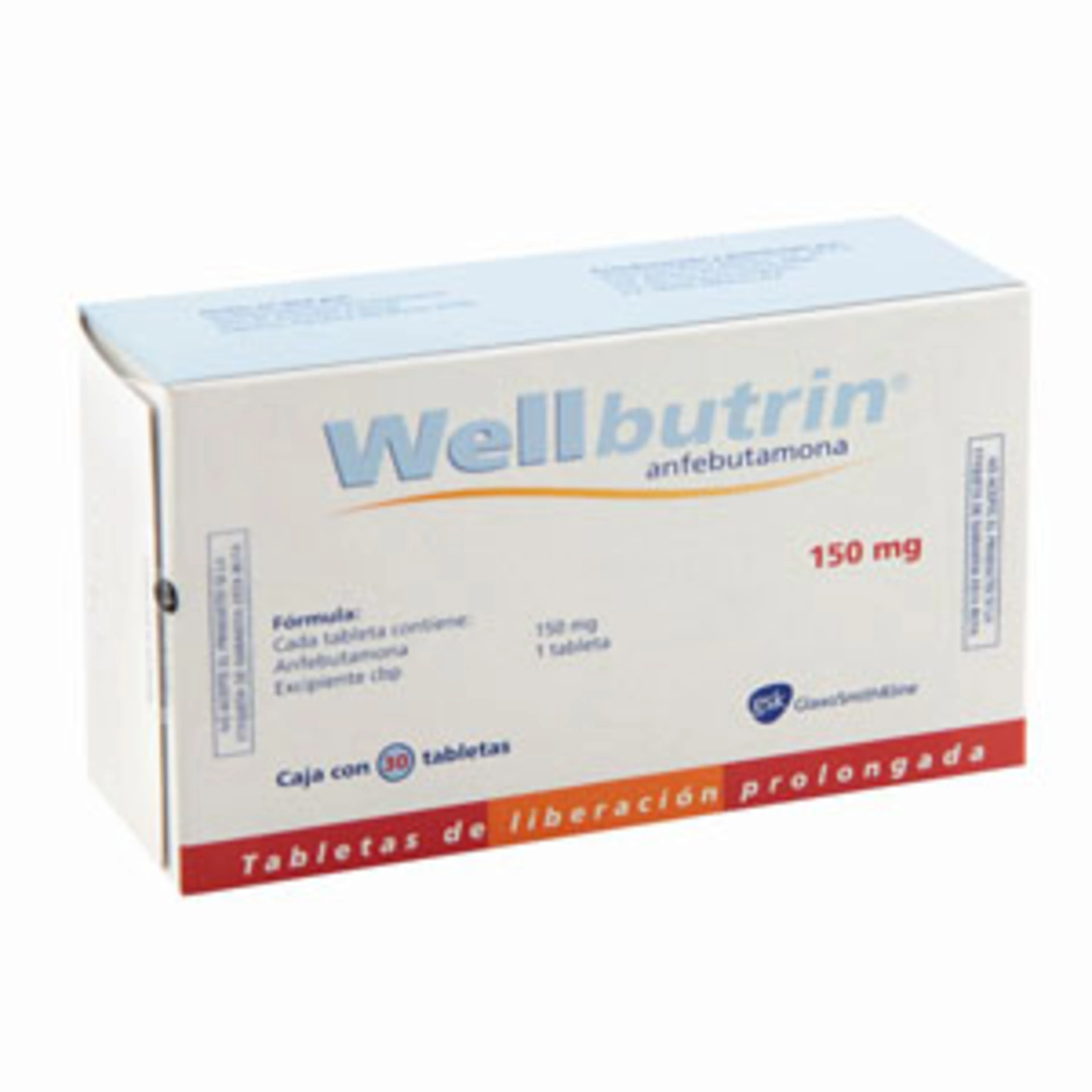Wellbutrin anfebutamona 150 mg con 30 tabletas