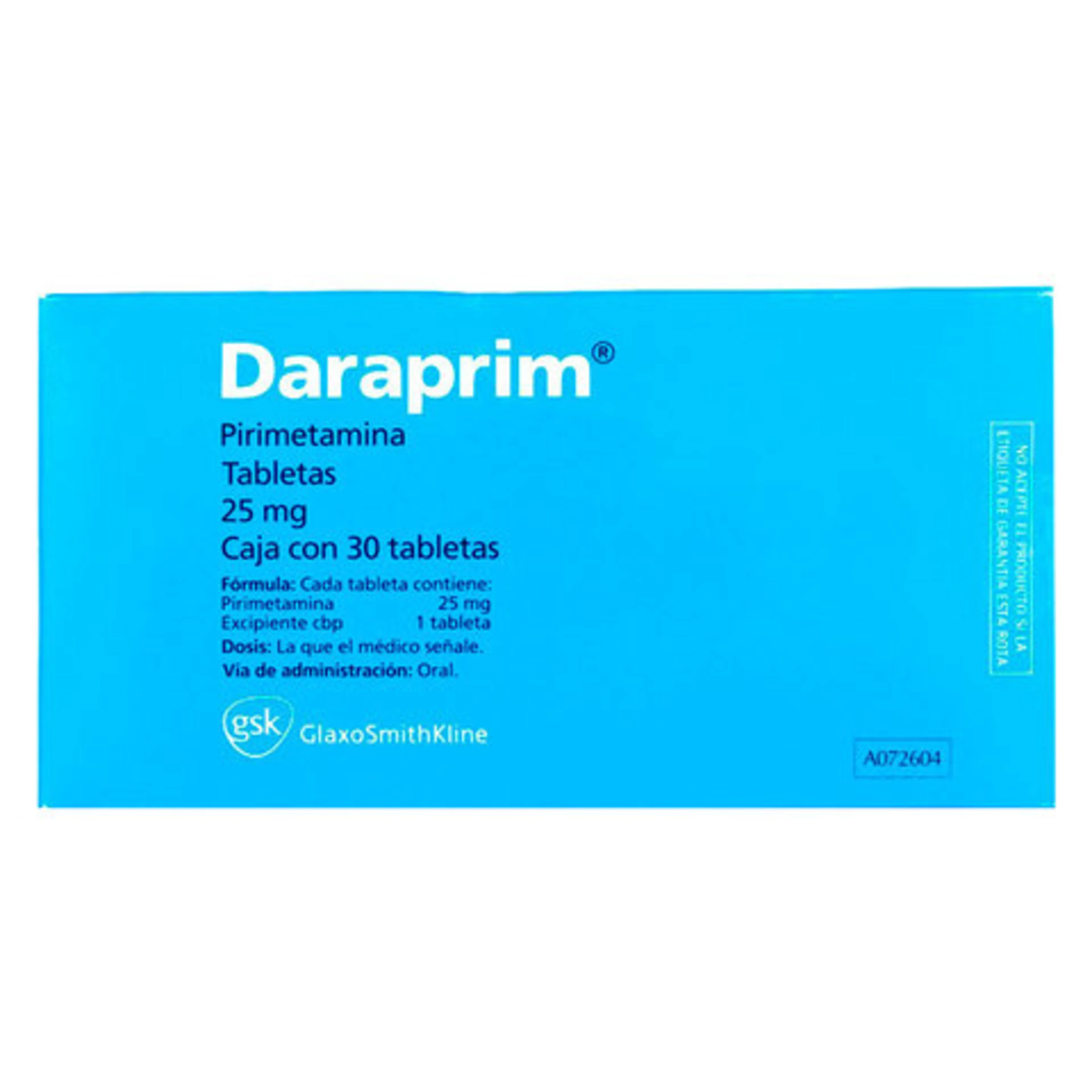 Daraprim 25 Mg Con 30 Tabletas