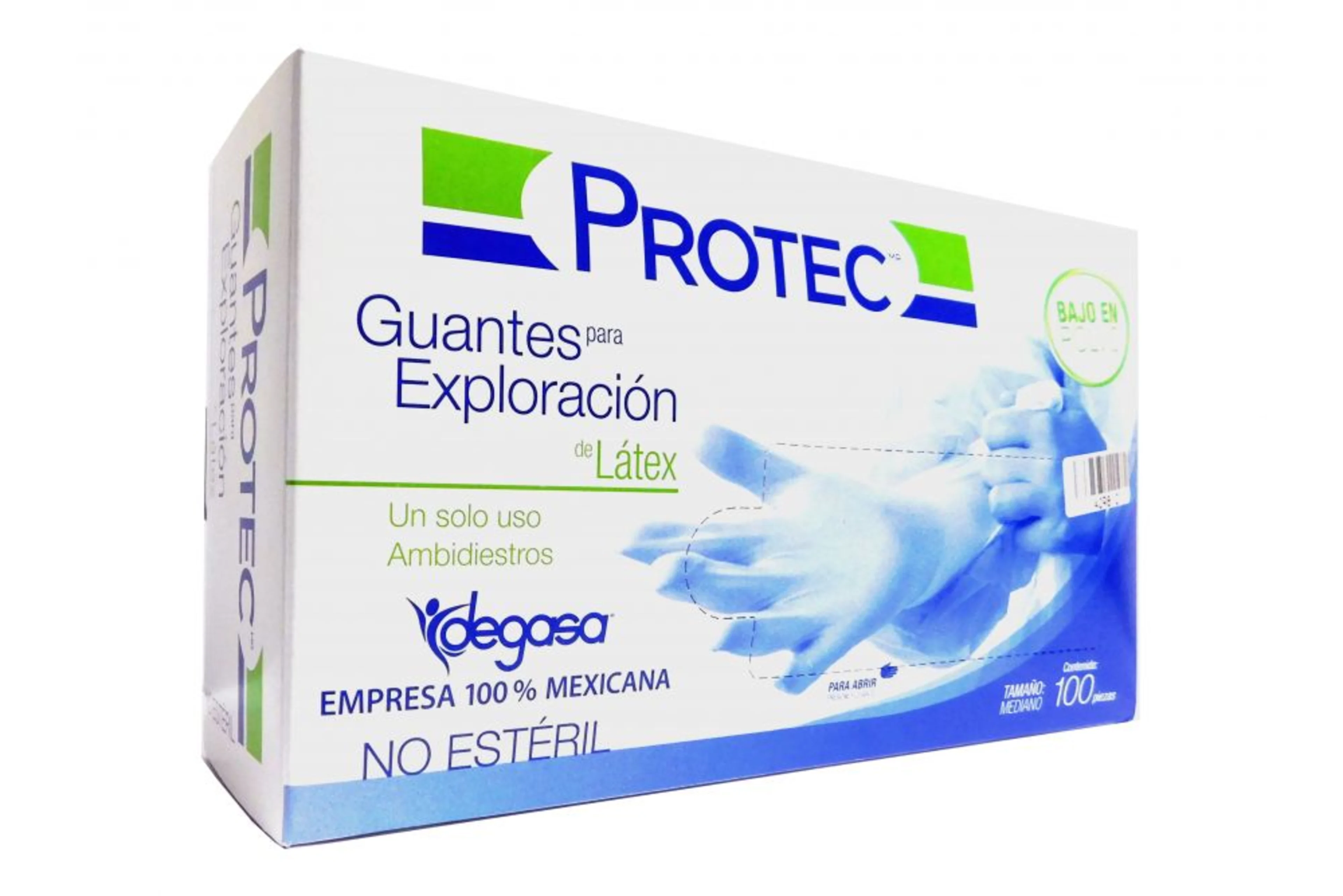 Protec Guantes Para Exploración De Látex No Estéril Tamaño Mediano 100 Piezas 
