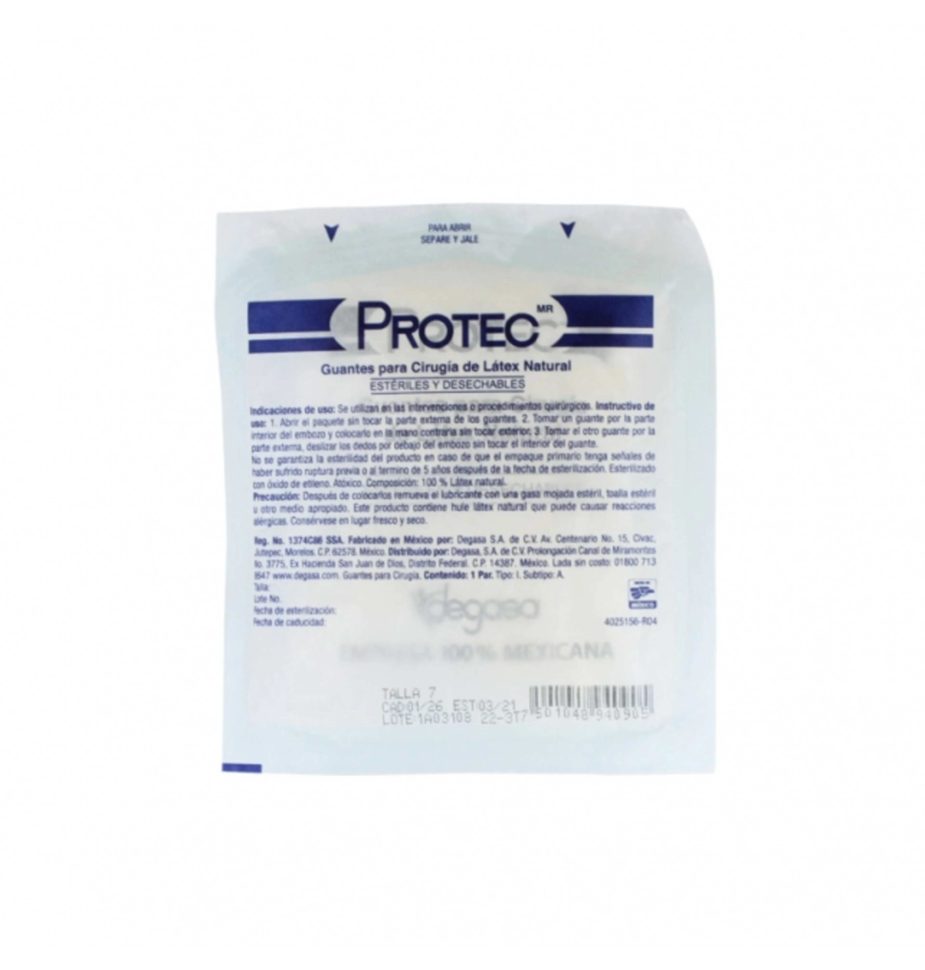 Protec Guantes De Cirugía Estéril No.7 1 Par 