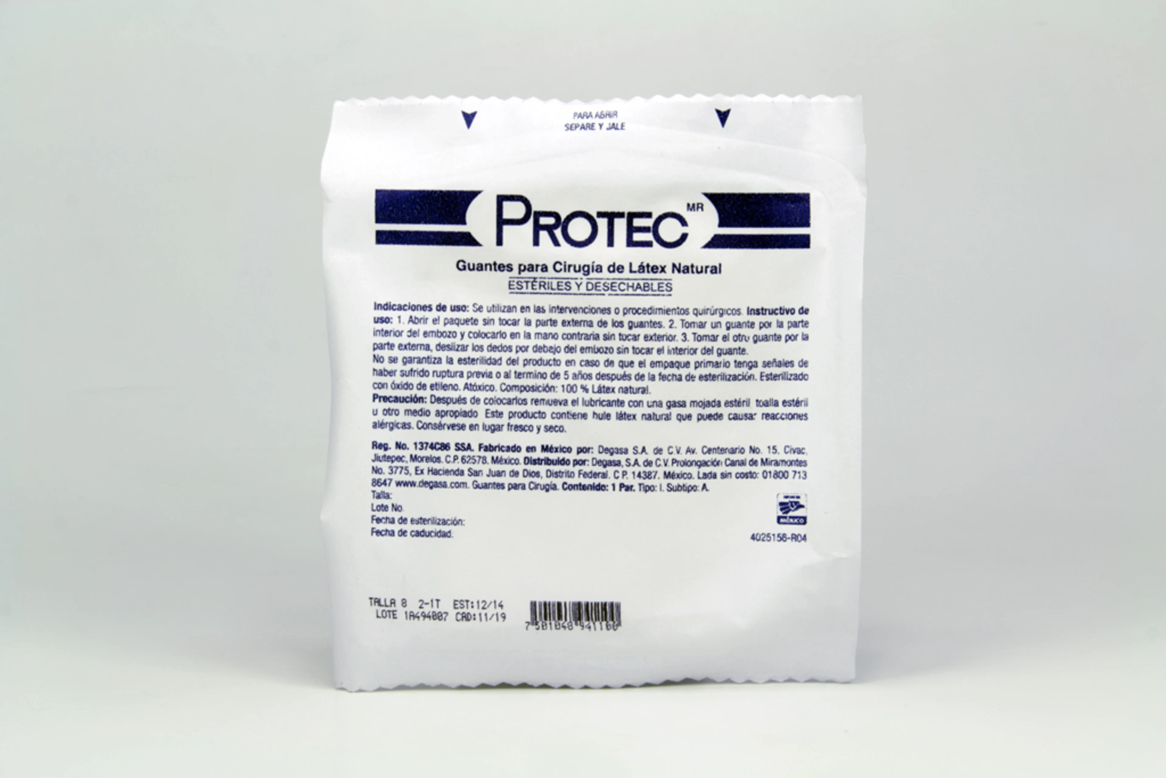 Protec Guantes Para Cirugía De Látex Natural Estéril 1 Par 