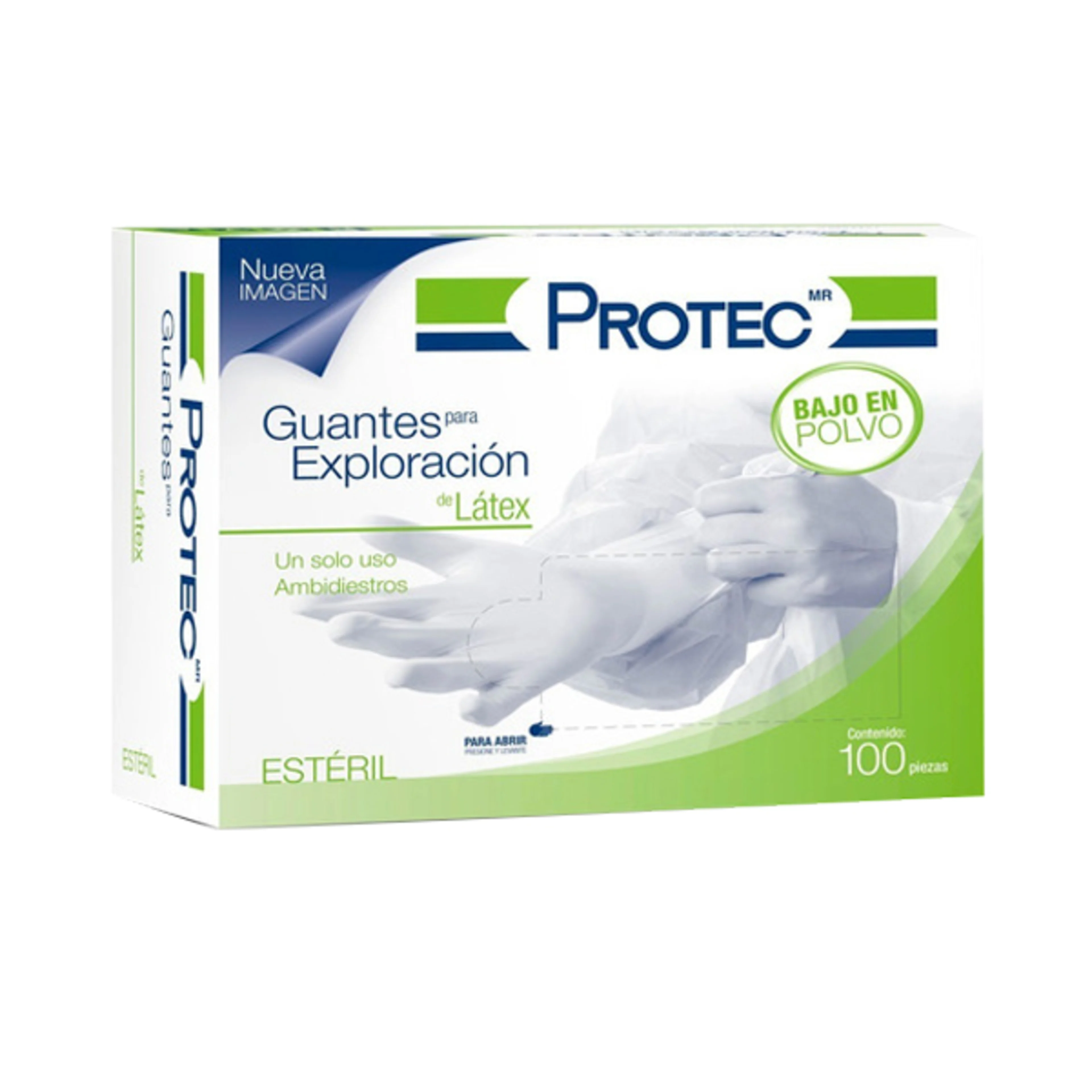 Protec Guantes Para Exploración De Látex Estéril Tamaño Mediano 100 Piezas