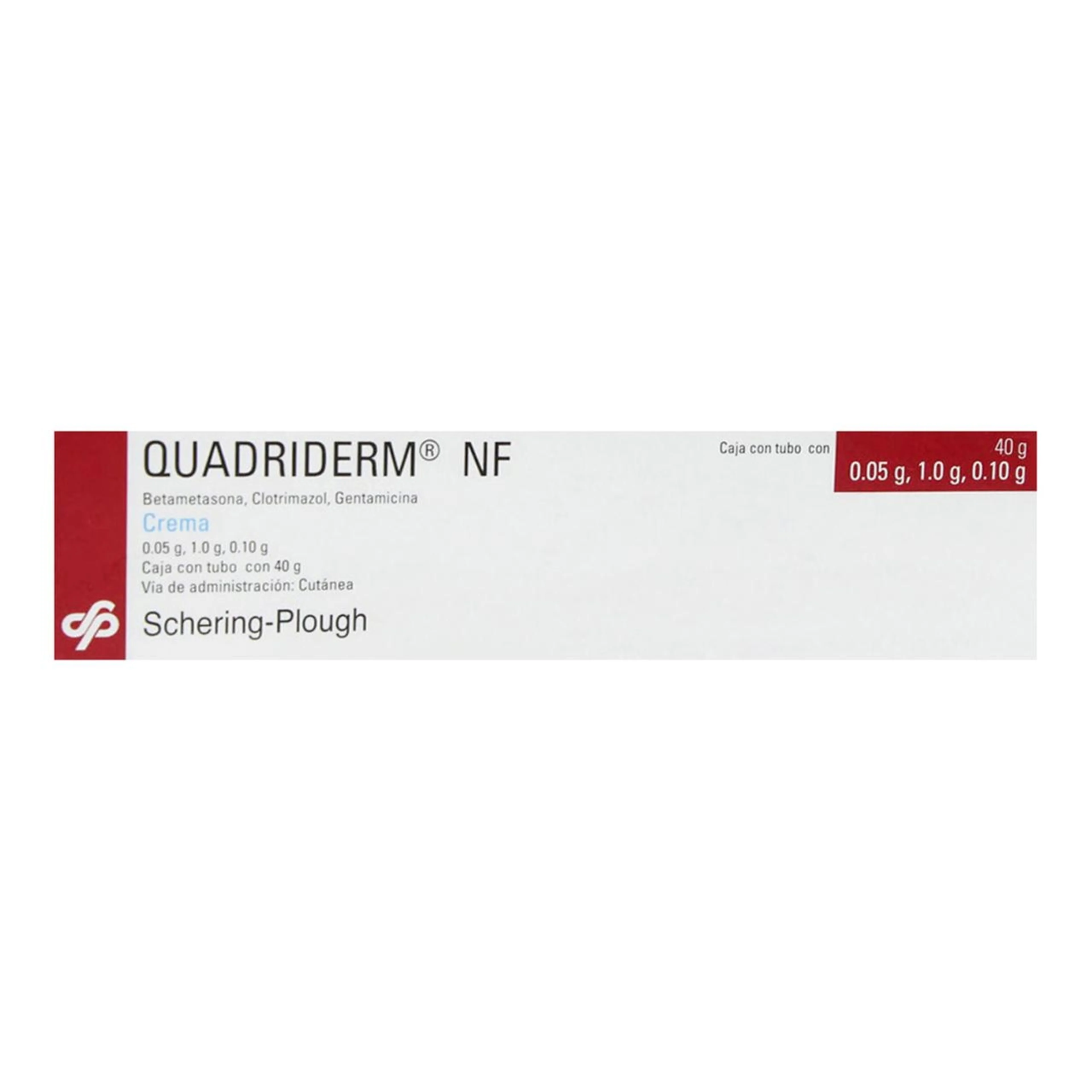 Quadriderm betametasona 50 mg clotrimazol 1 gr gentamicina 0.100 gr con 1 crema