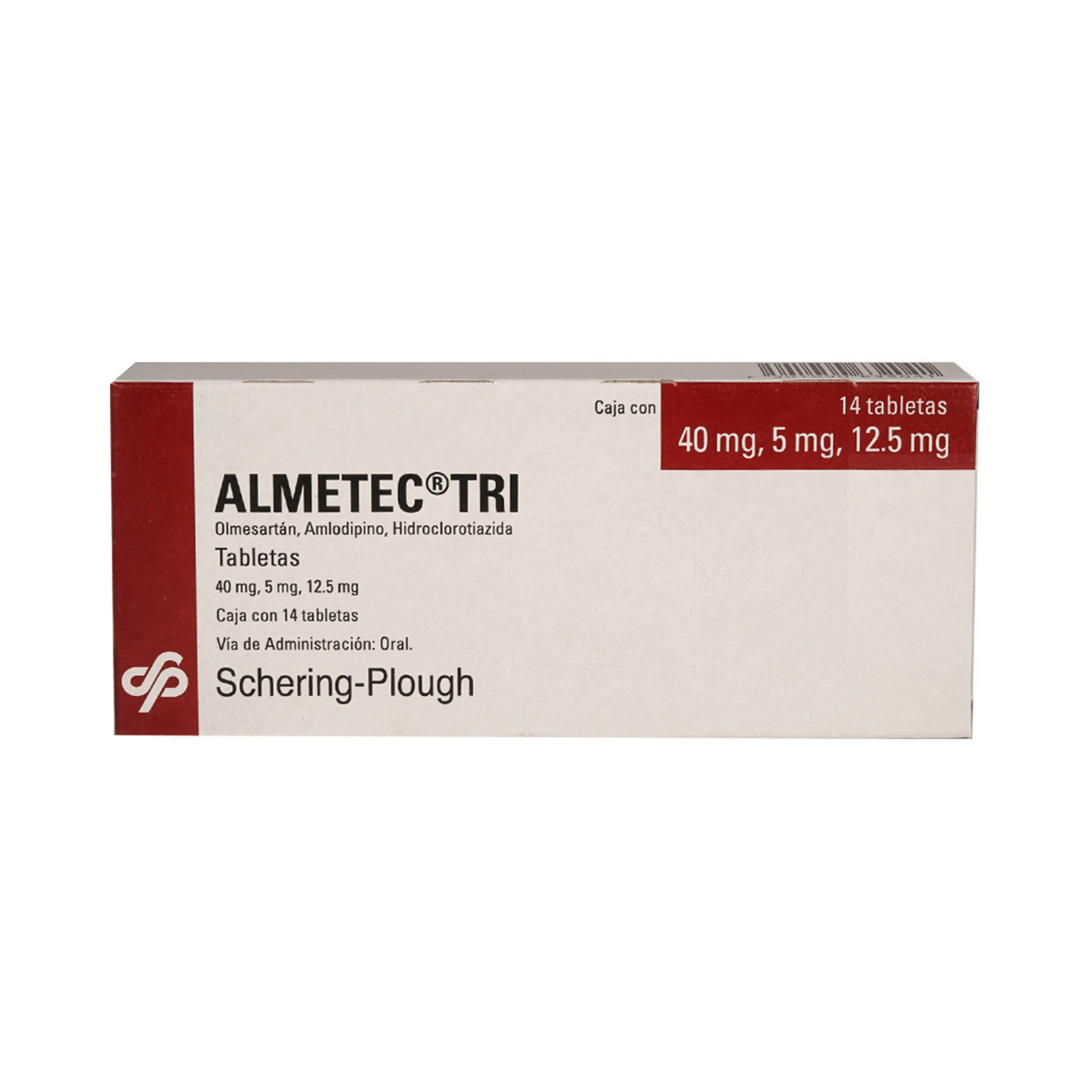 Almetec-Tri 40/5/12.5 Mg Con 14 Tabletas