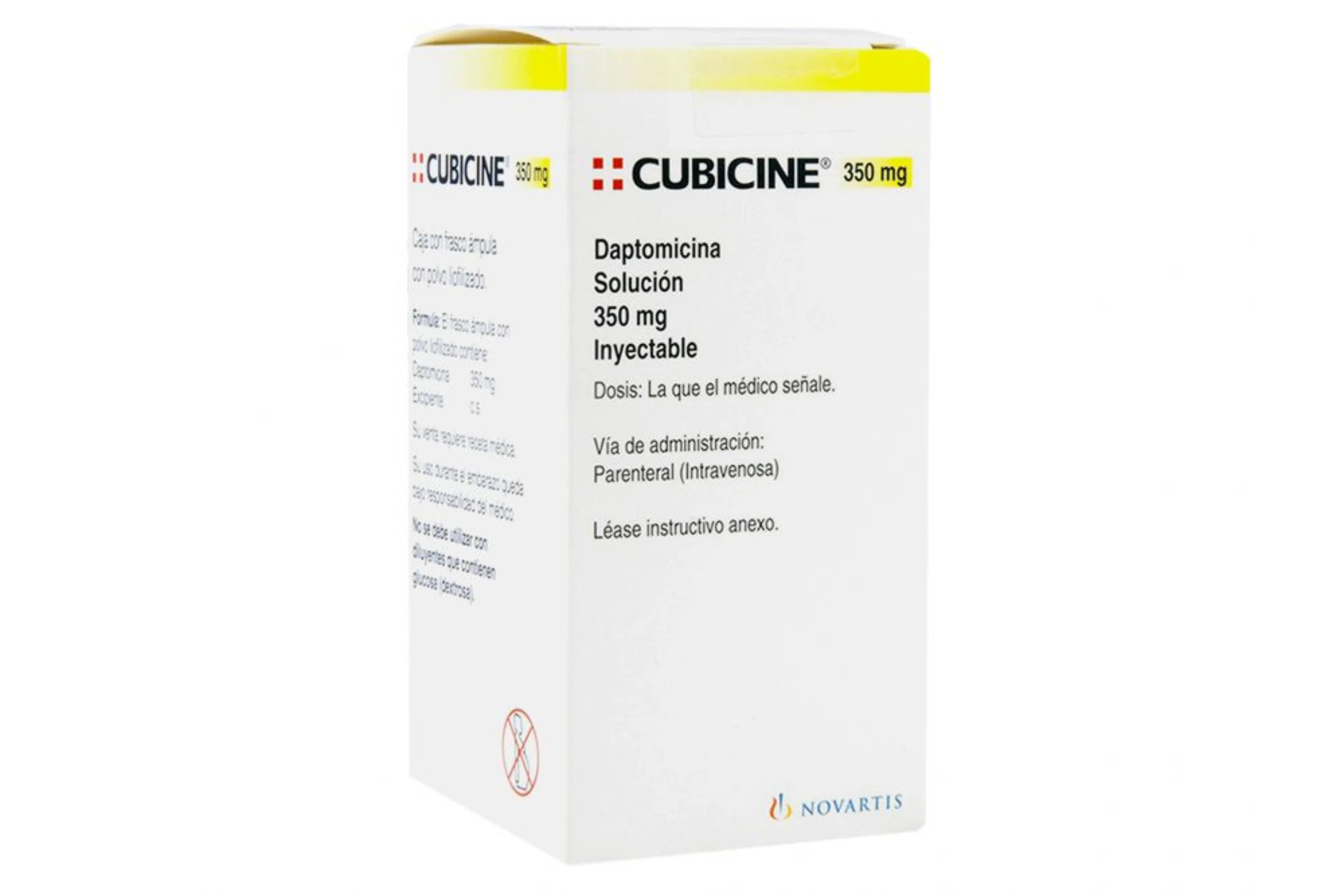 Cubicine Daptomicina 350 Mg Con 1 Solución Inyectable