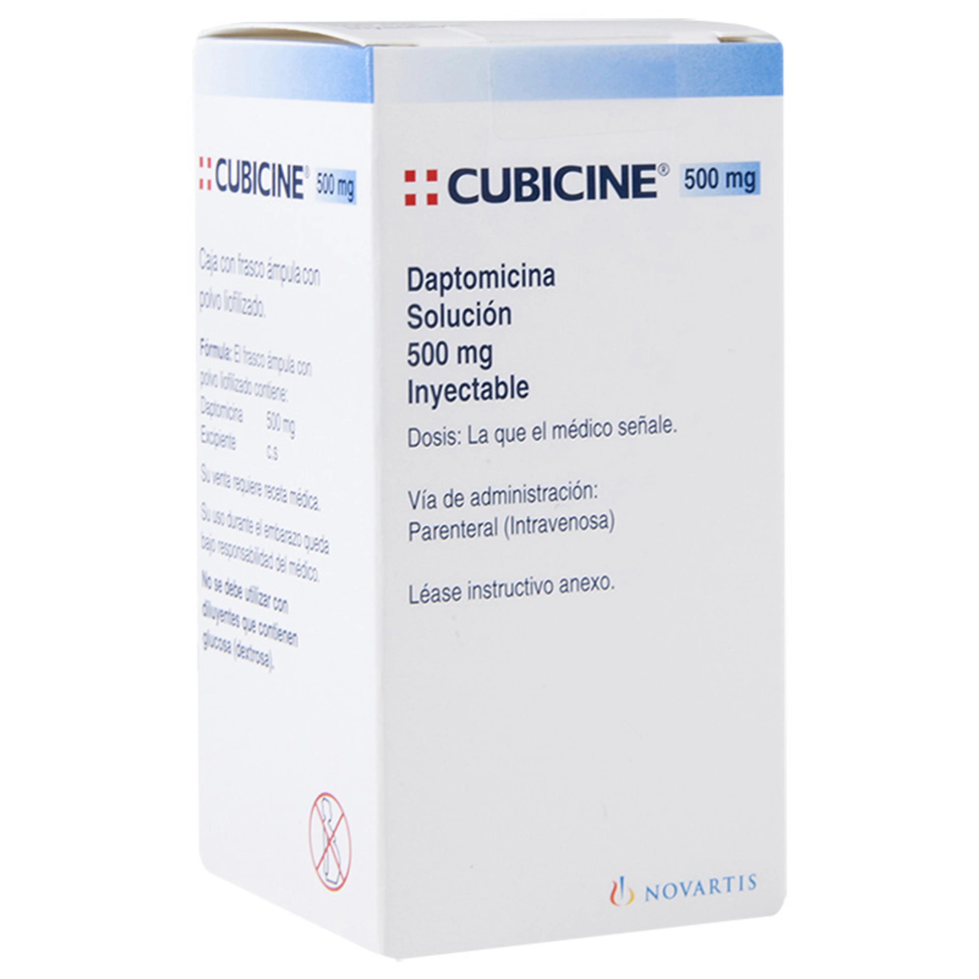 Cubicine Daptomicina 500 Mg Con 1 Solución Inyectable