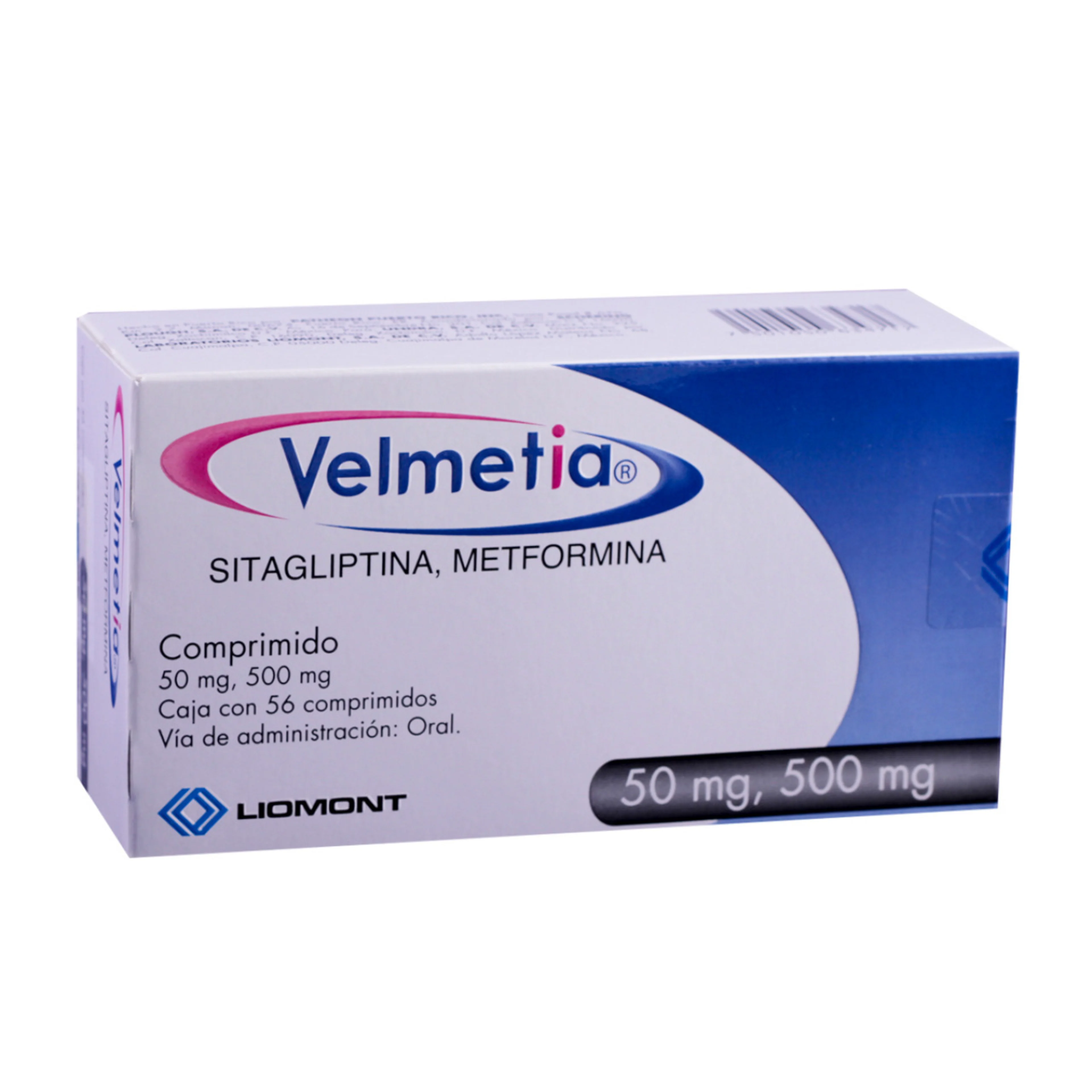 Velmetia sitagliptina 50 mg metformina 850 mg con 56 comprimidos