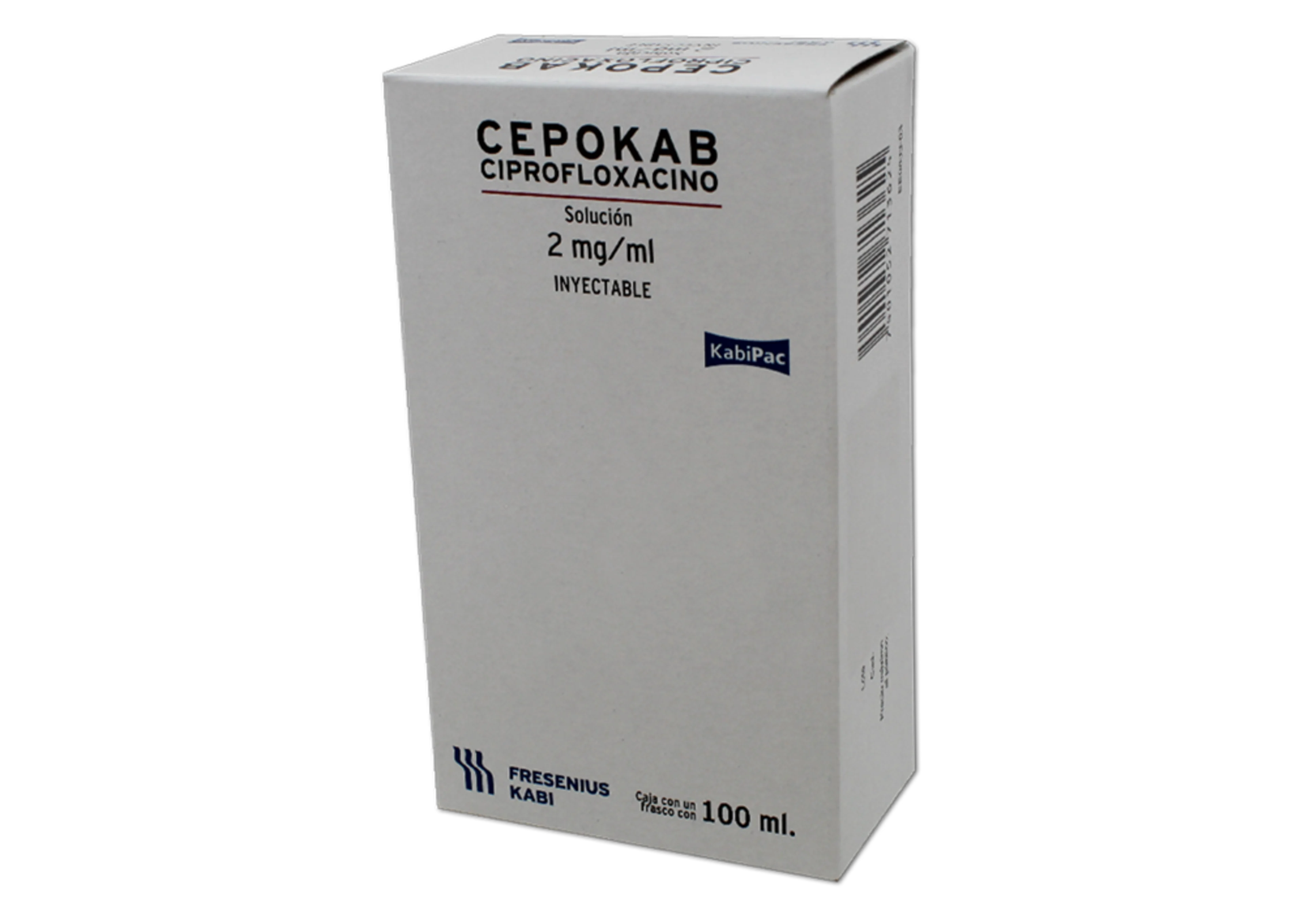 Cepokab Ciprofloxacino 2 Mg Con 1 Solución Inyectable
