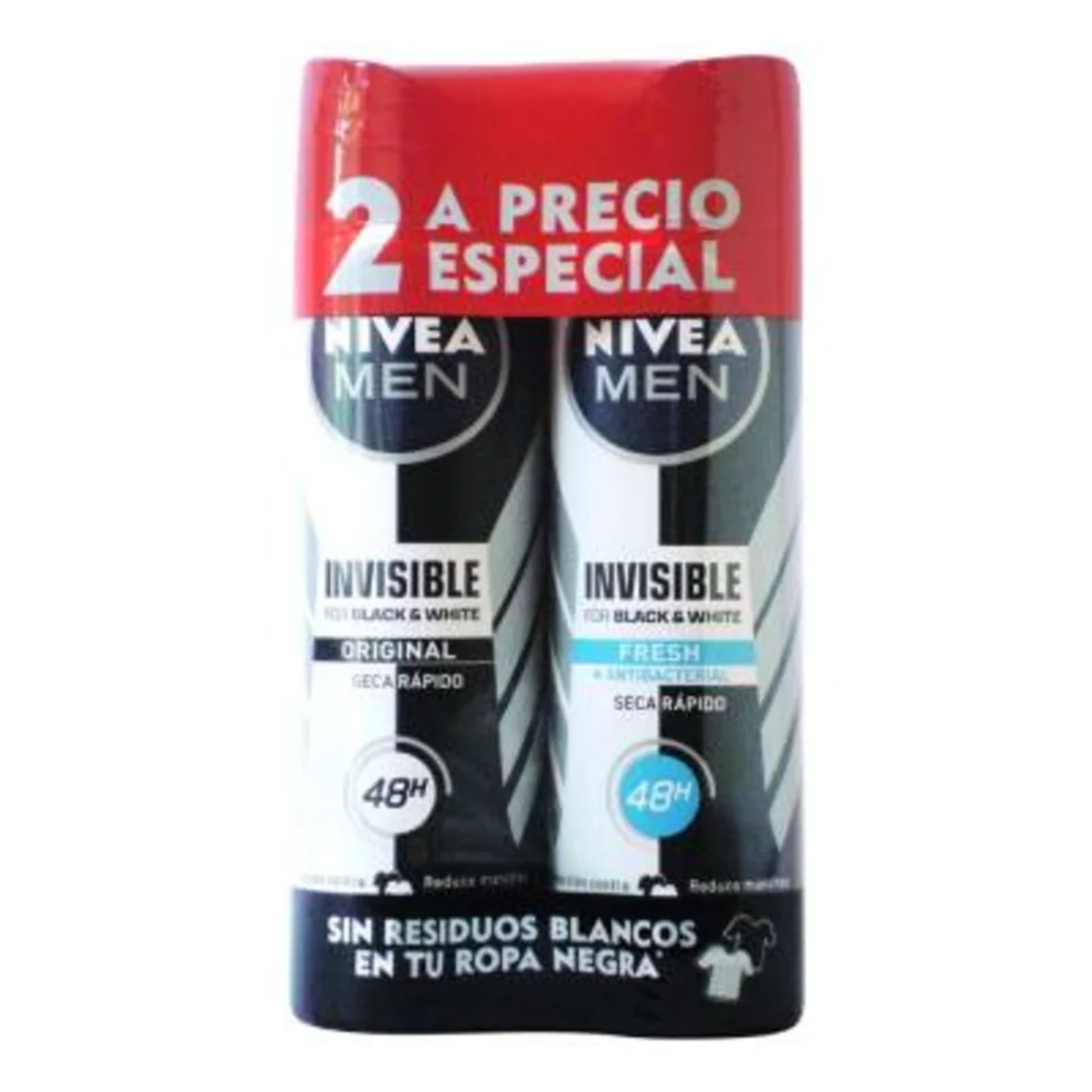 Nivea spray hombre 2 pack invisible 150ml