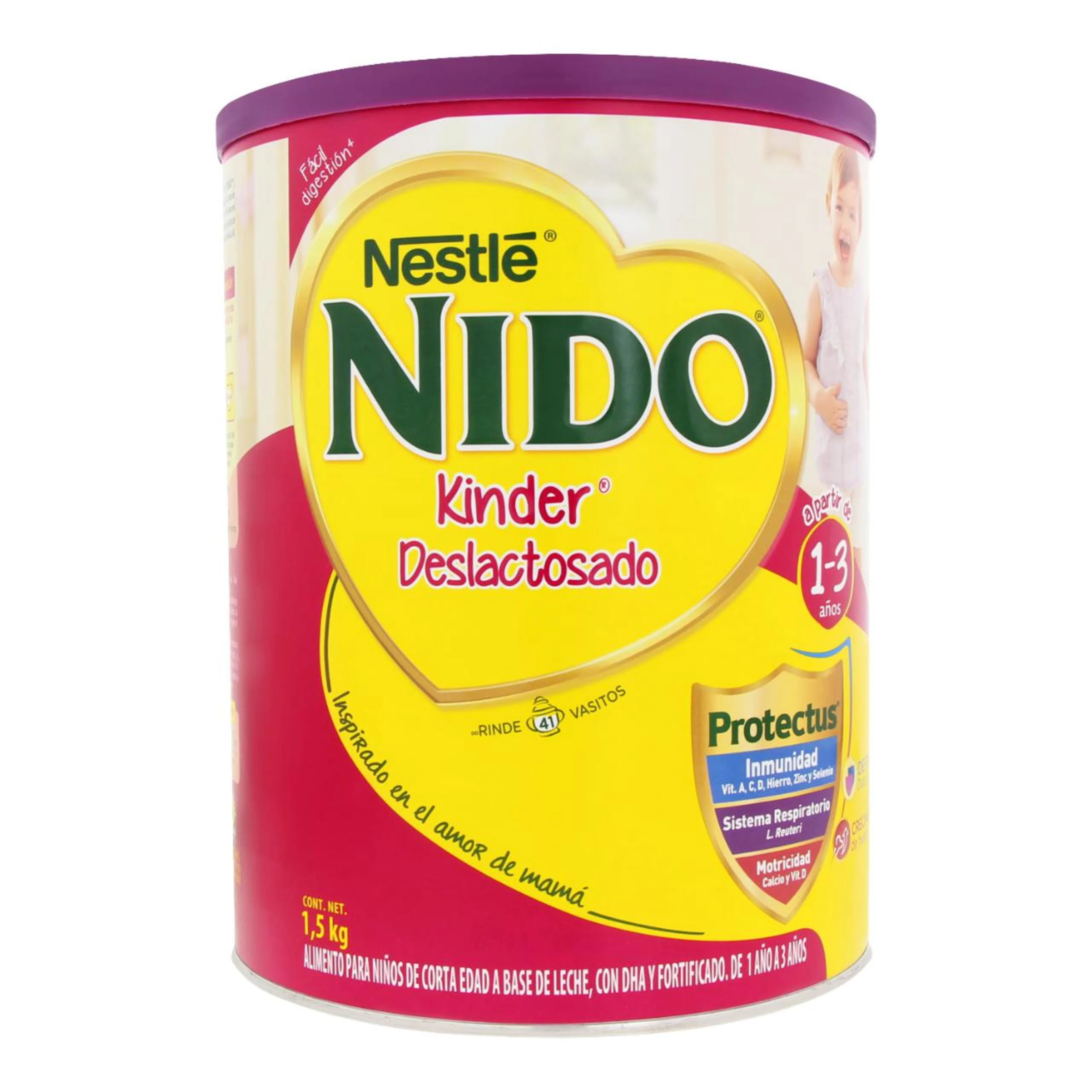Nido Kinder Deslactosado Fórmula Infantil De 1 A 3 Años 1.5 Kg