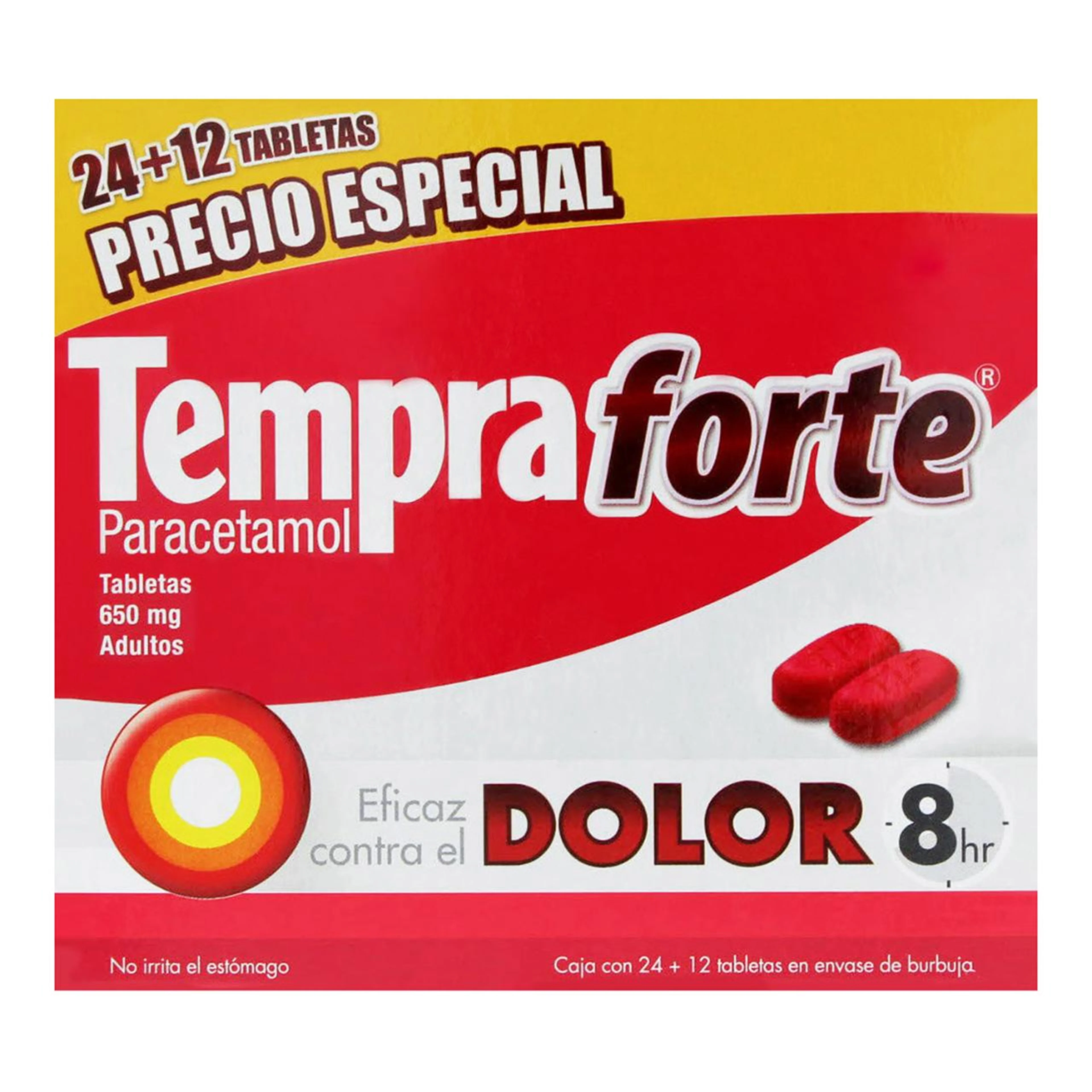 Tempra Forte 650 Mg Con 36 Tabletas
