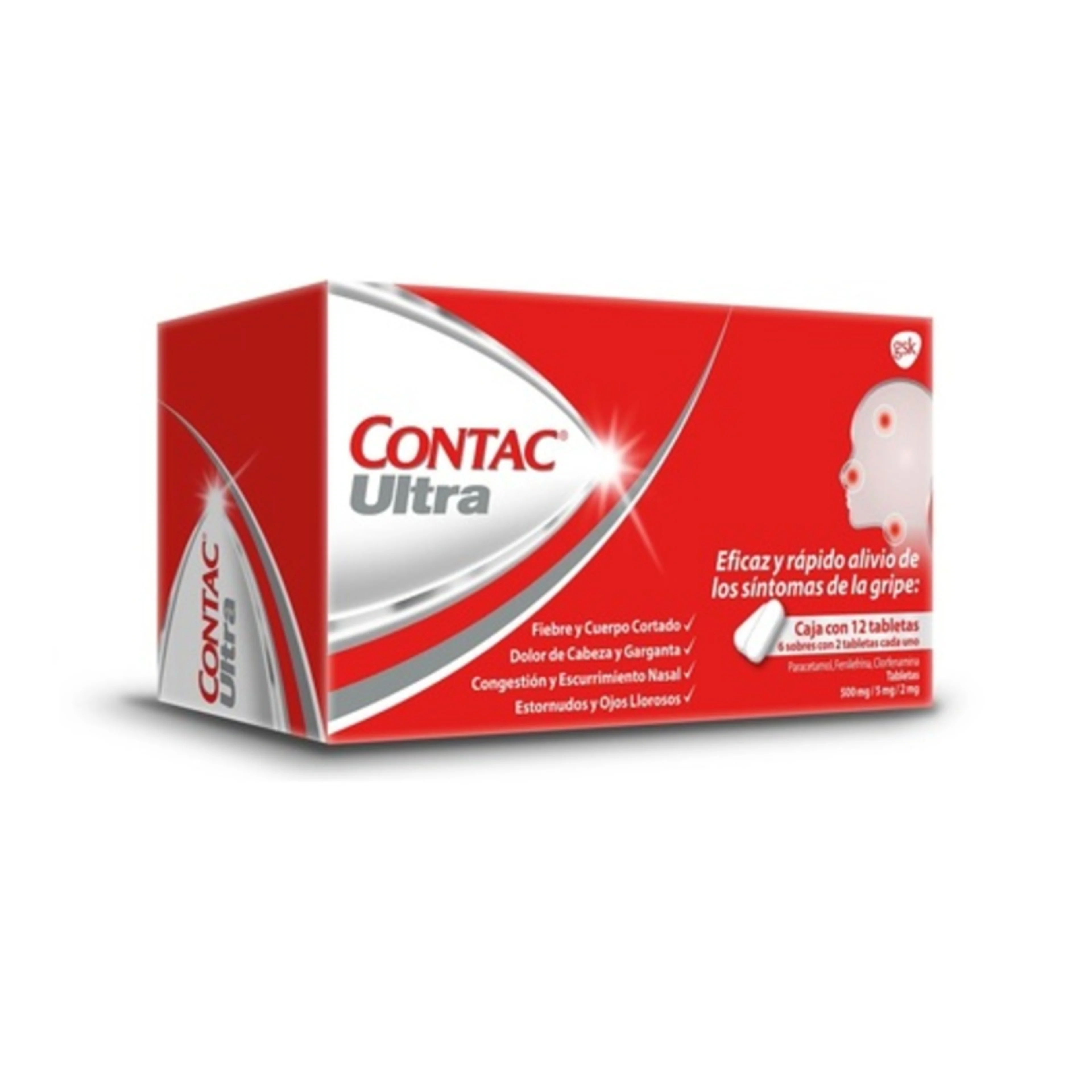 Contac Ultra 500/5/2 Mg Con 12 Tabletas