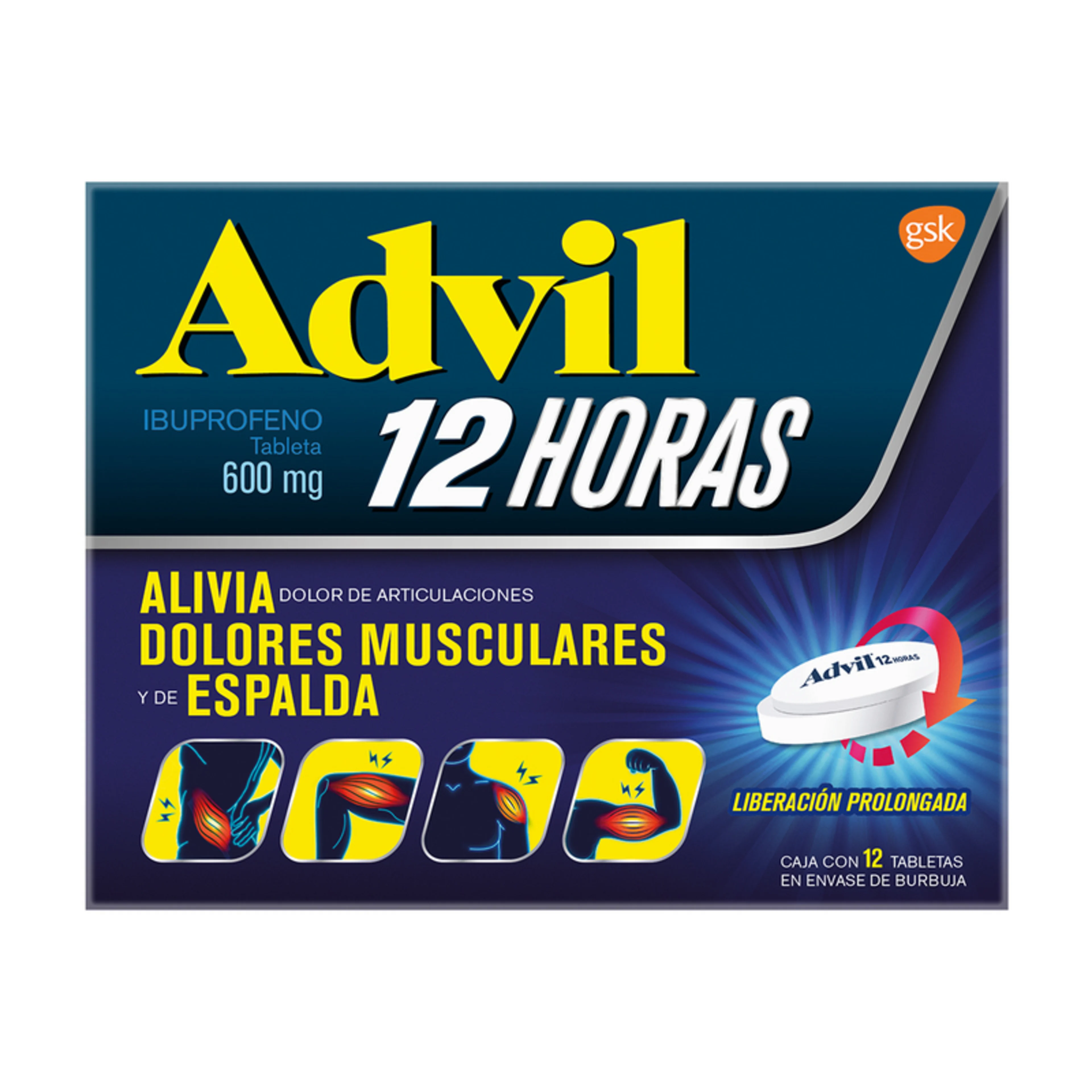 Advil 12Hrs Con 12 Tabletas