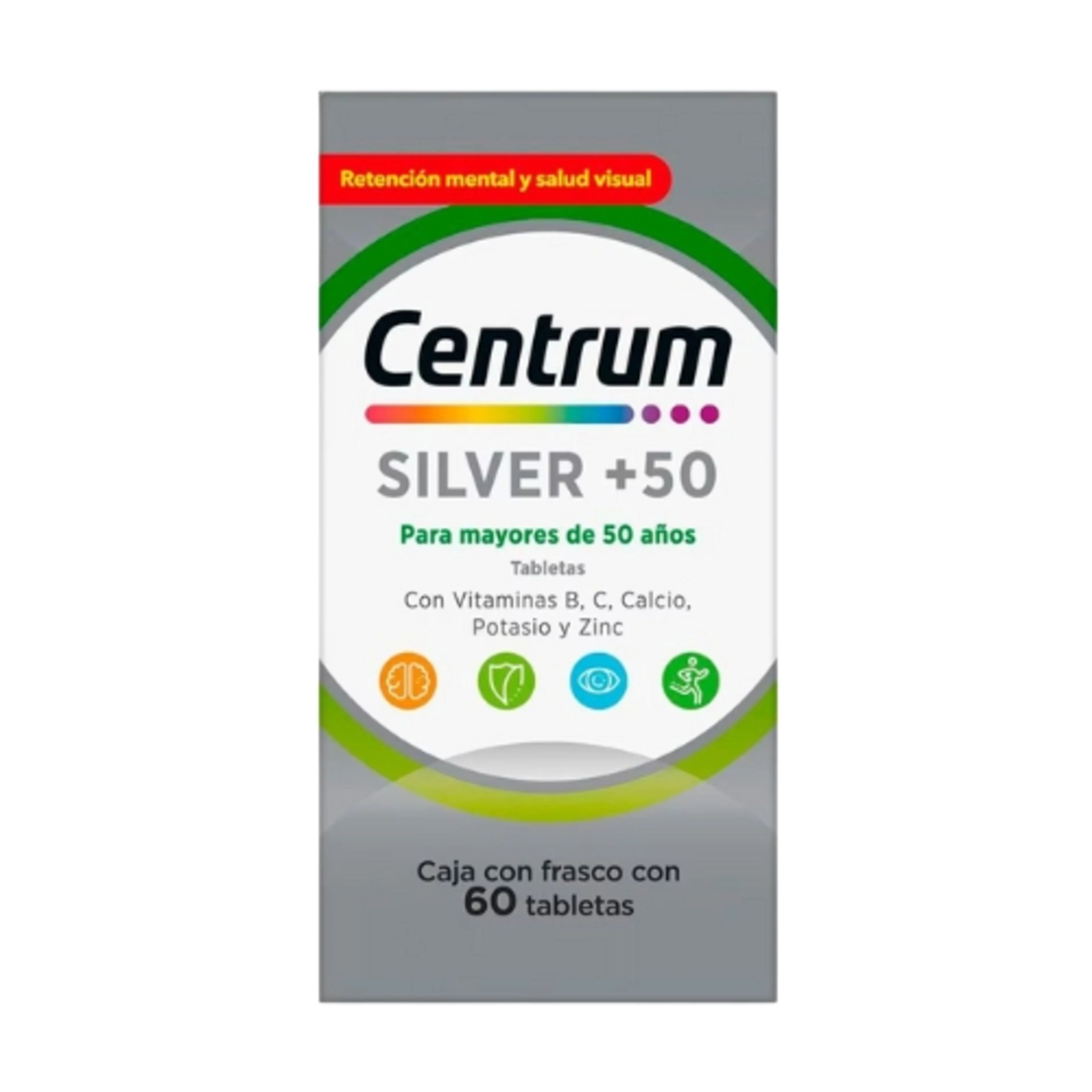 Centrum Silver Adulto 50+ Multivitamínico con 60 Tabletas