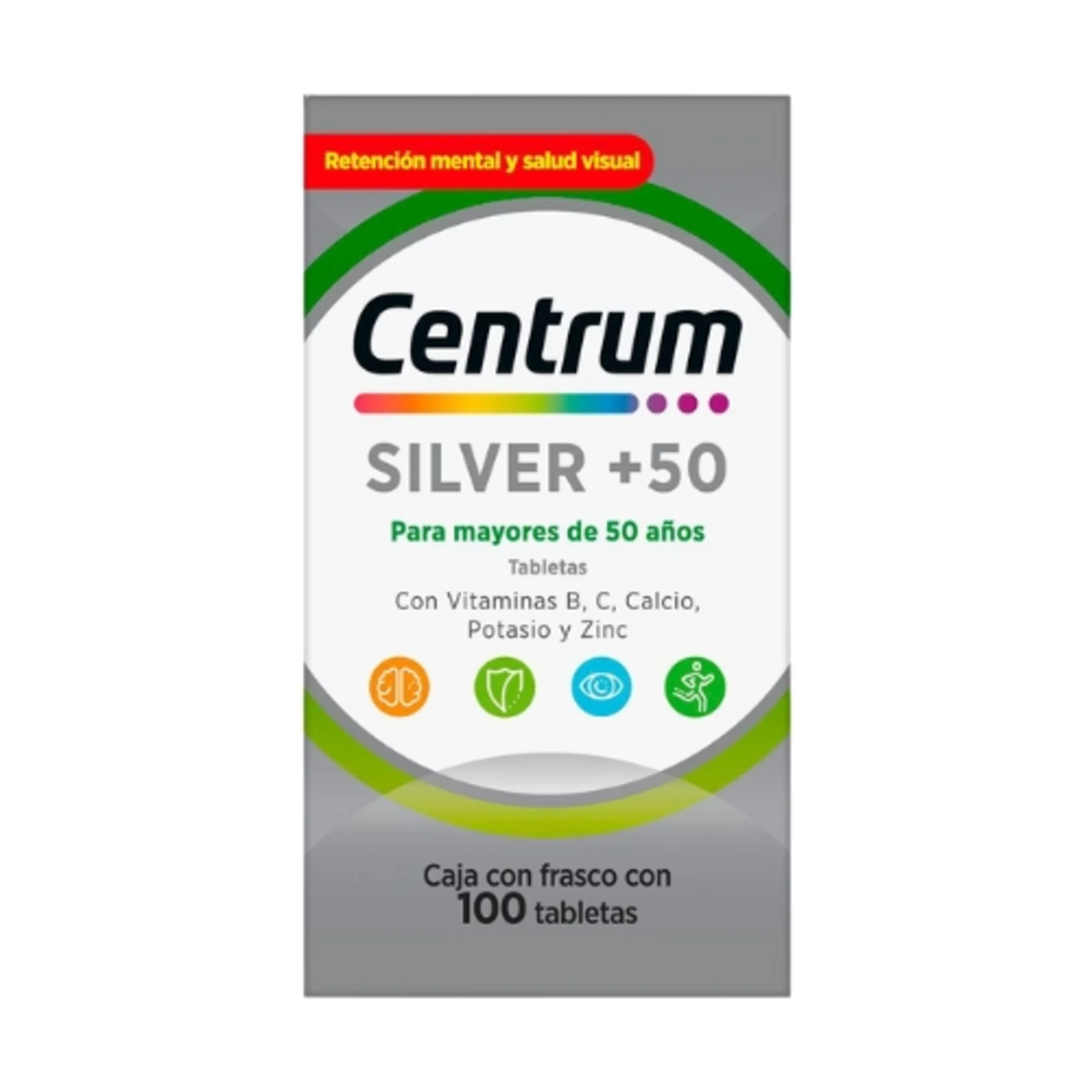 Centrum Silver Adulto 50+ Multivitamínico con 100 Tabletas