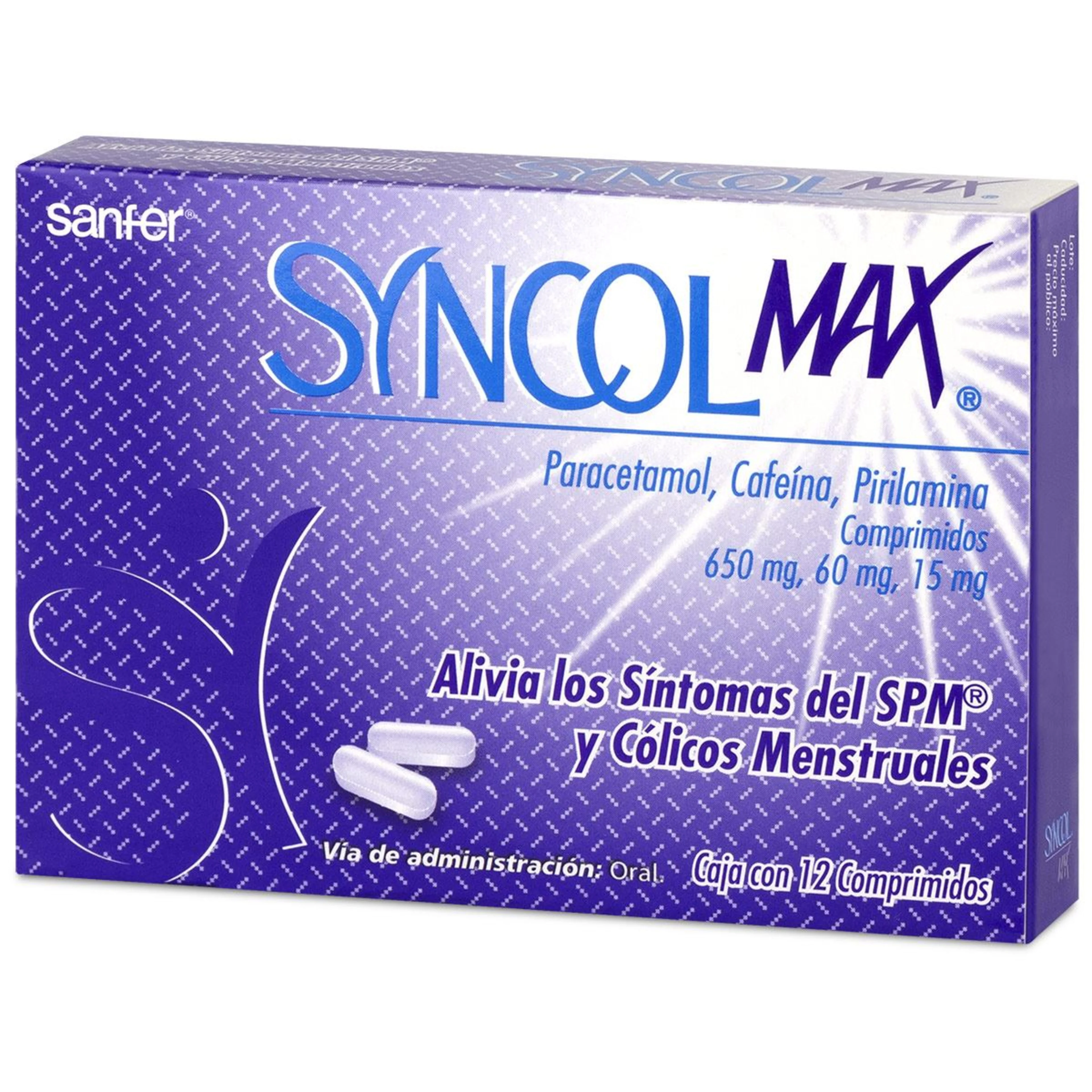 Syncol Max 650/60/15 Mg Con 12 Comprimidos