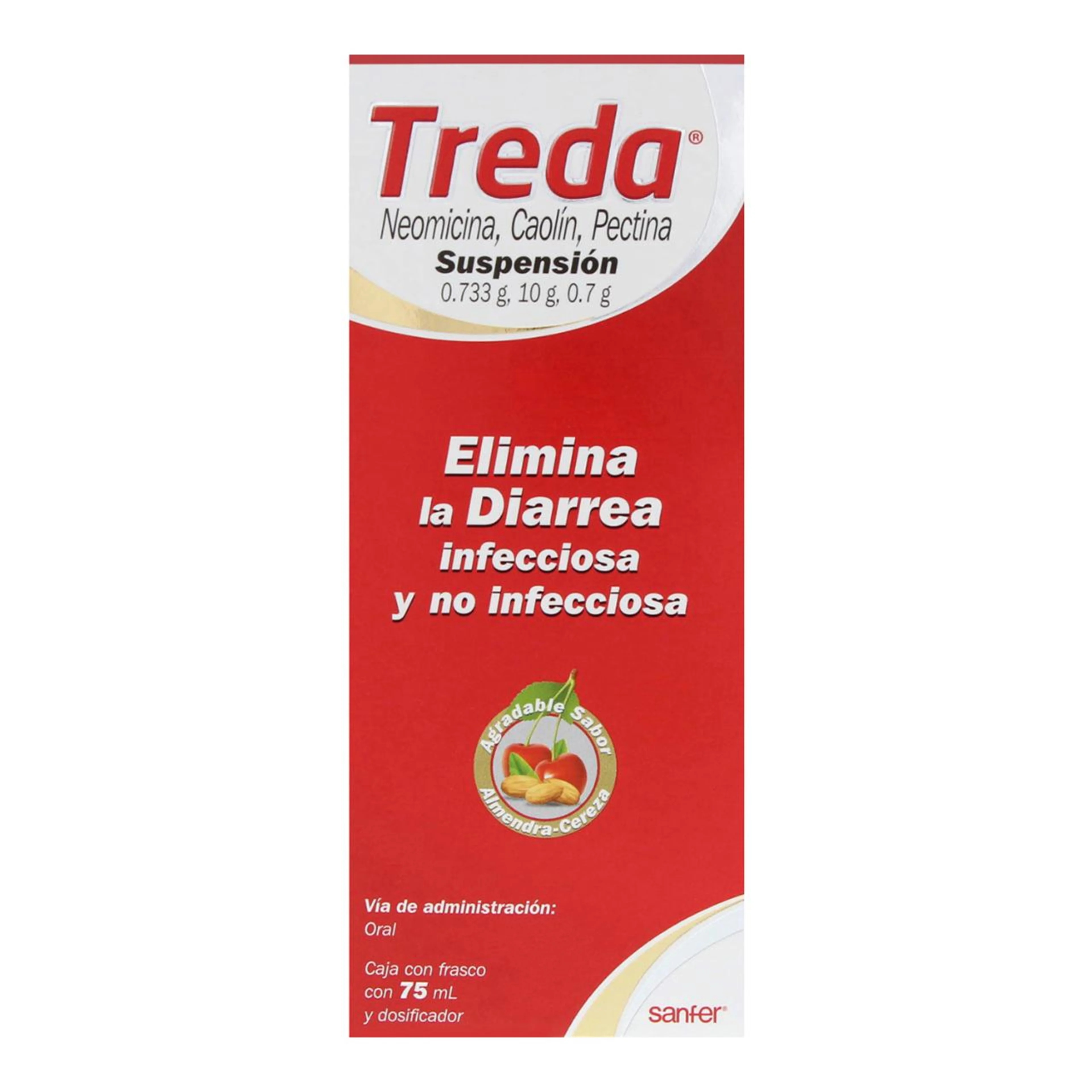 Treda 0.733/10/0.7 G Suspensión Oral Sabor Almendra Cereza 75 Ml