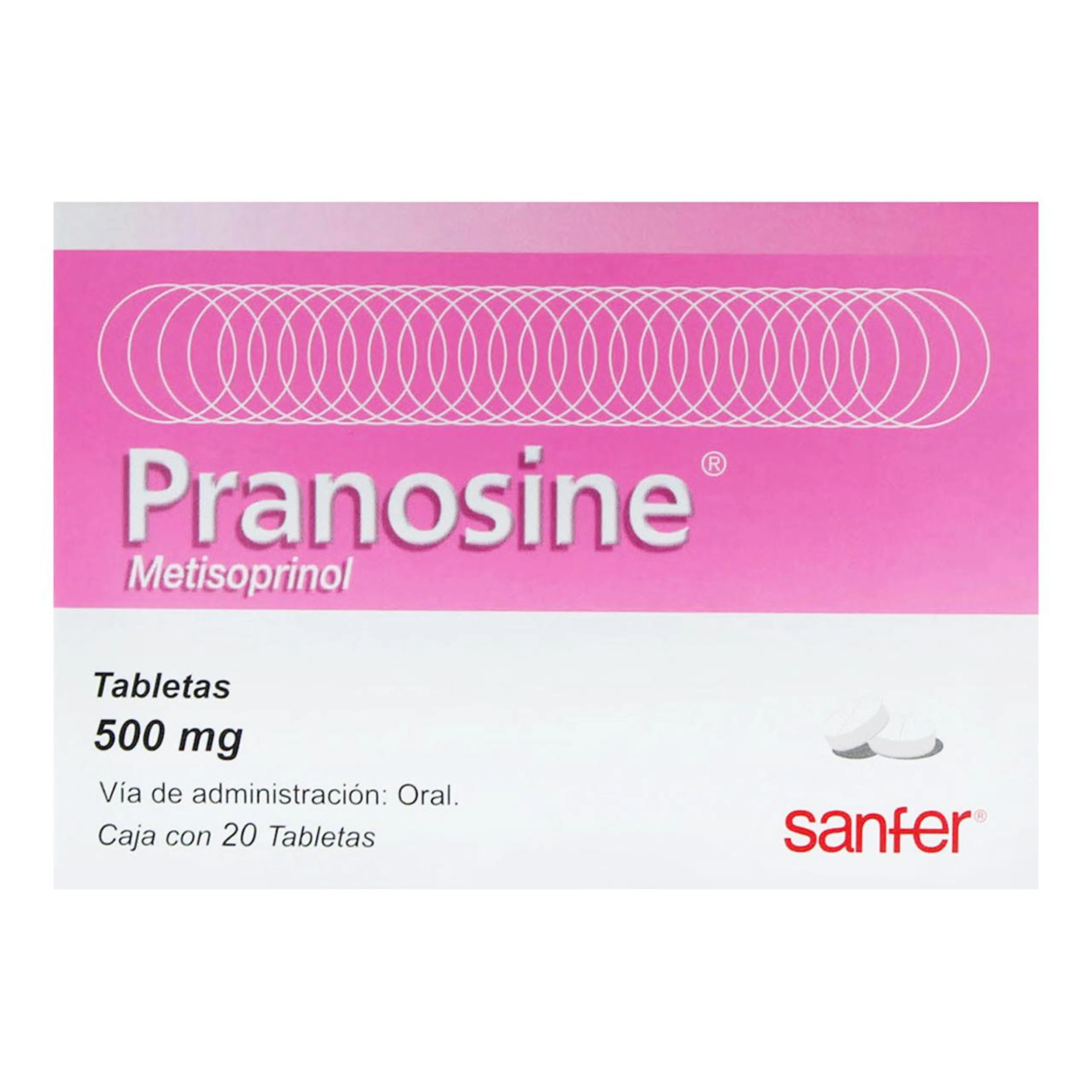 Pranosine 500 Mg Con 20 Tabletas