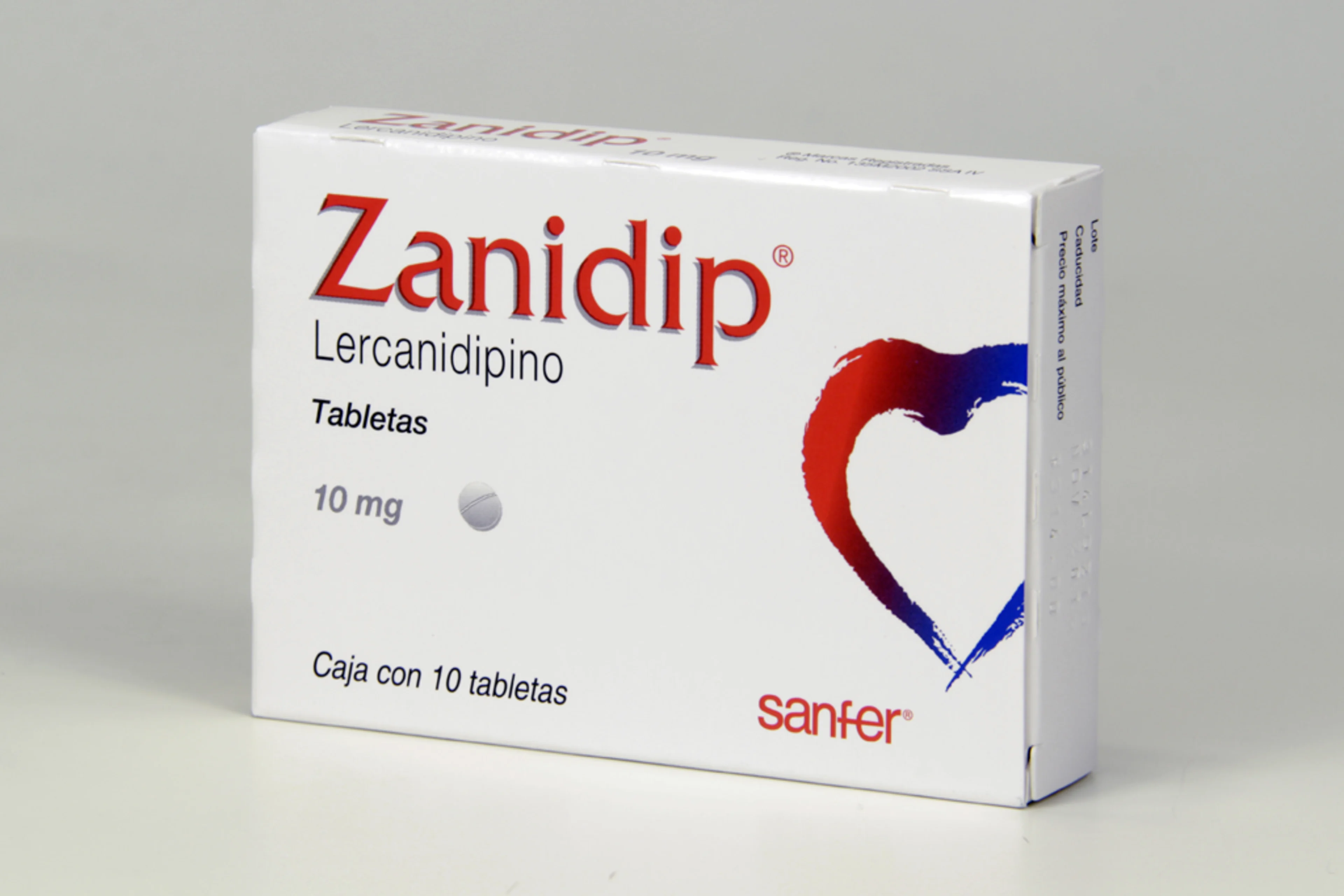 Zanidip 10 Mg Con 10 Tabletas