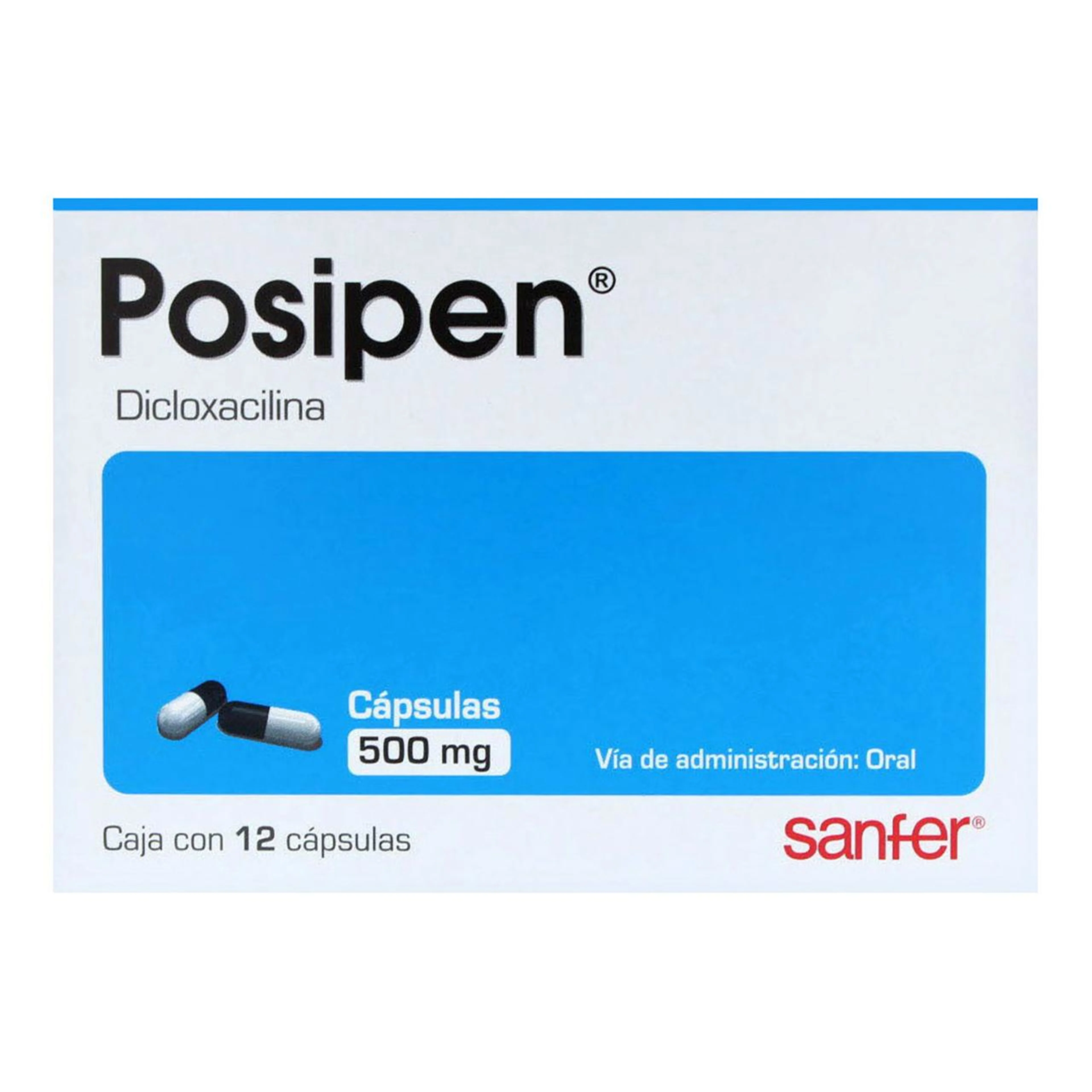 Posipen Dicloxacilina 500 Mg Con 12 Cápsulas