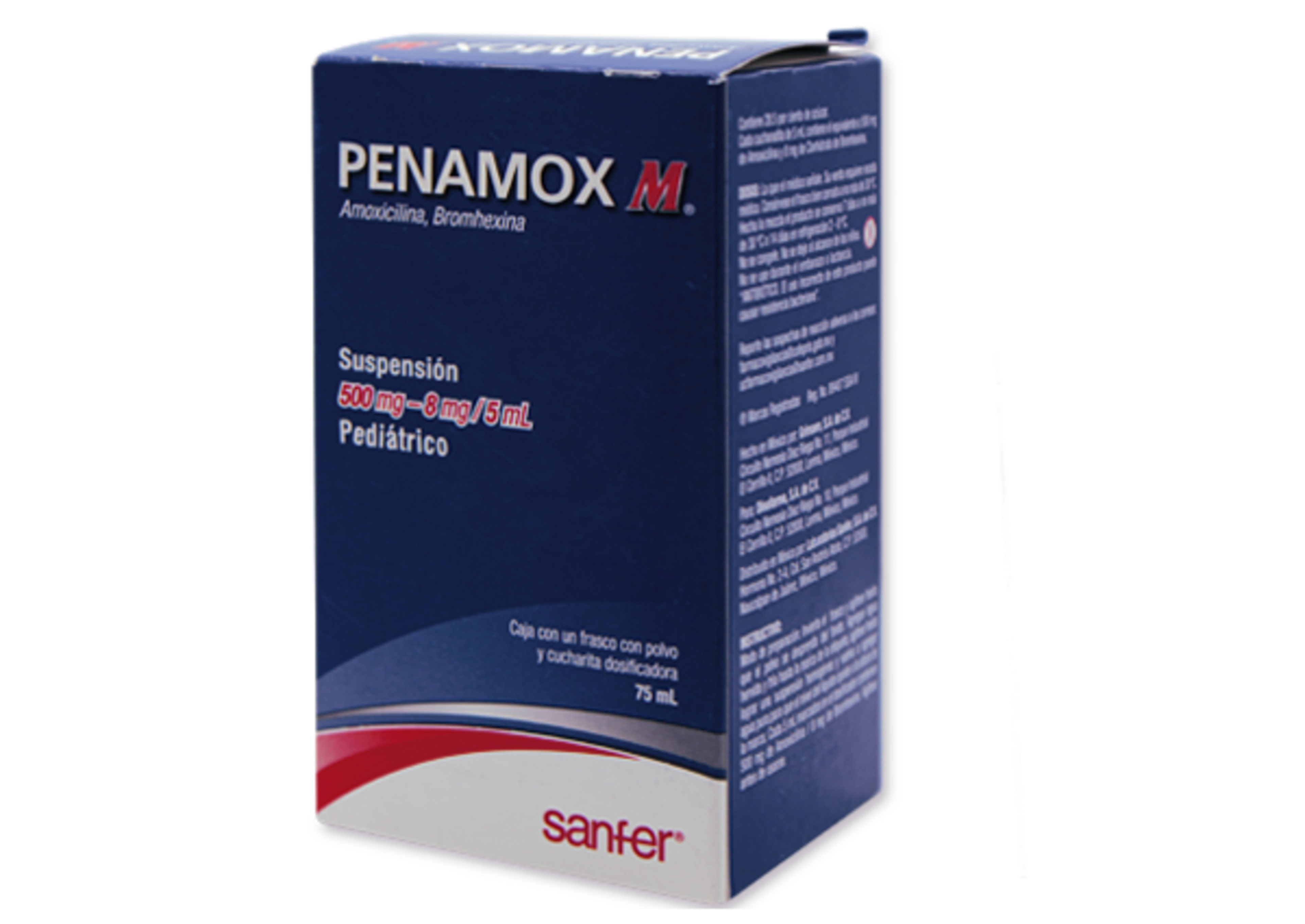 Penamox M Amoxicilina Bromhexina 500/8 Mg Suspensión Con 75 Ml