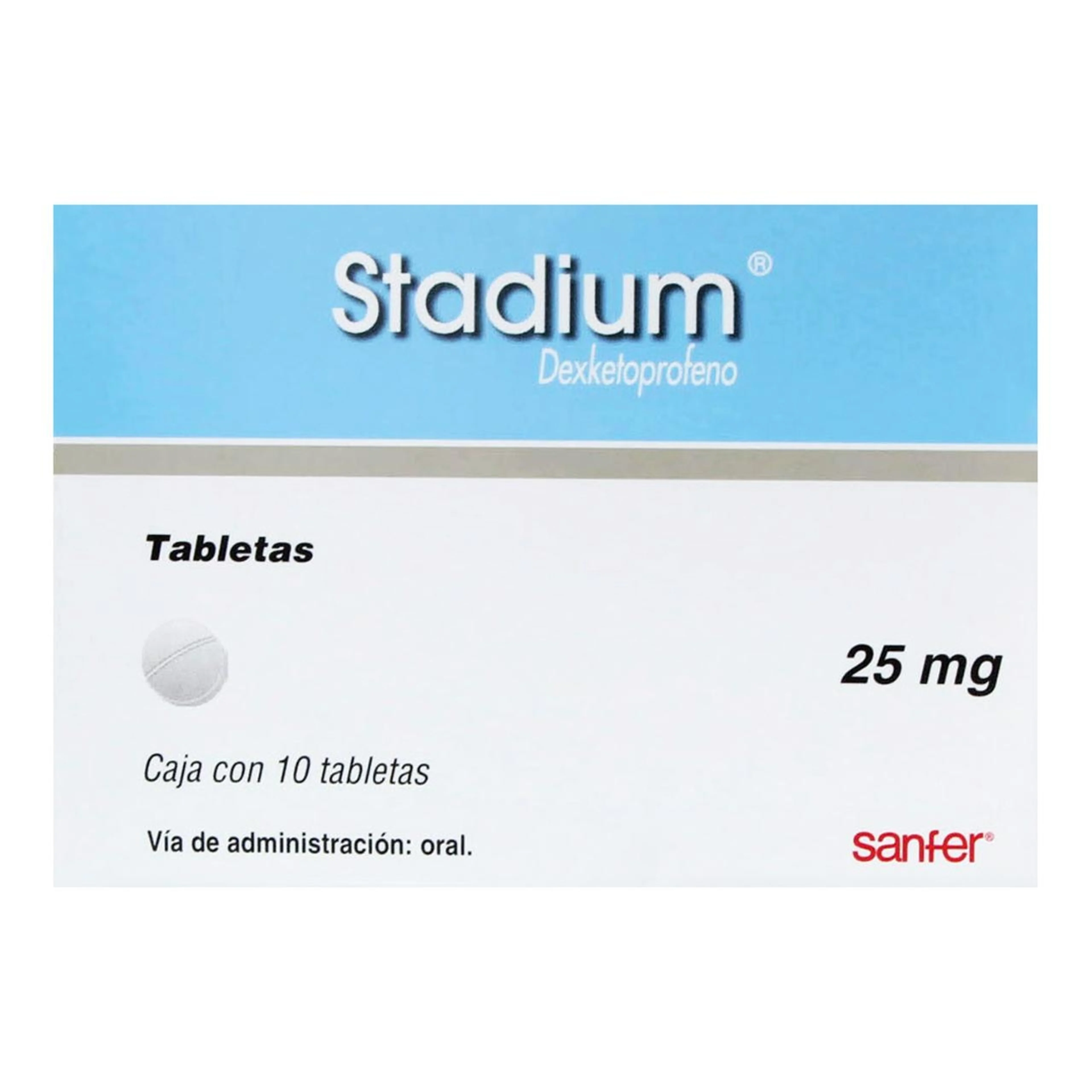 Stadium 25 Mg Con 10 Tabletas