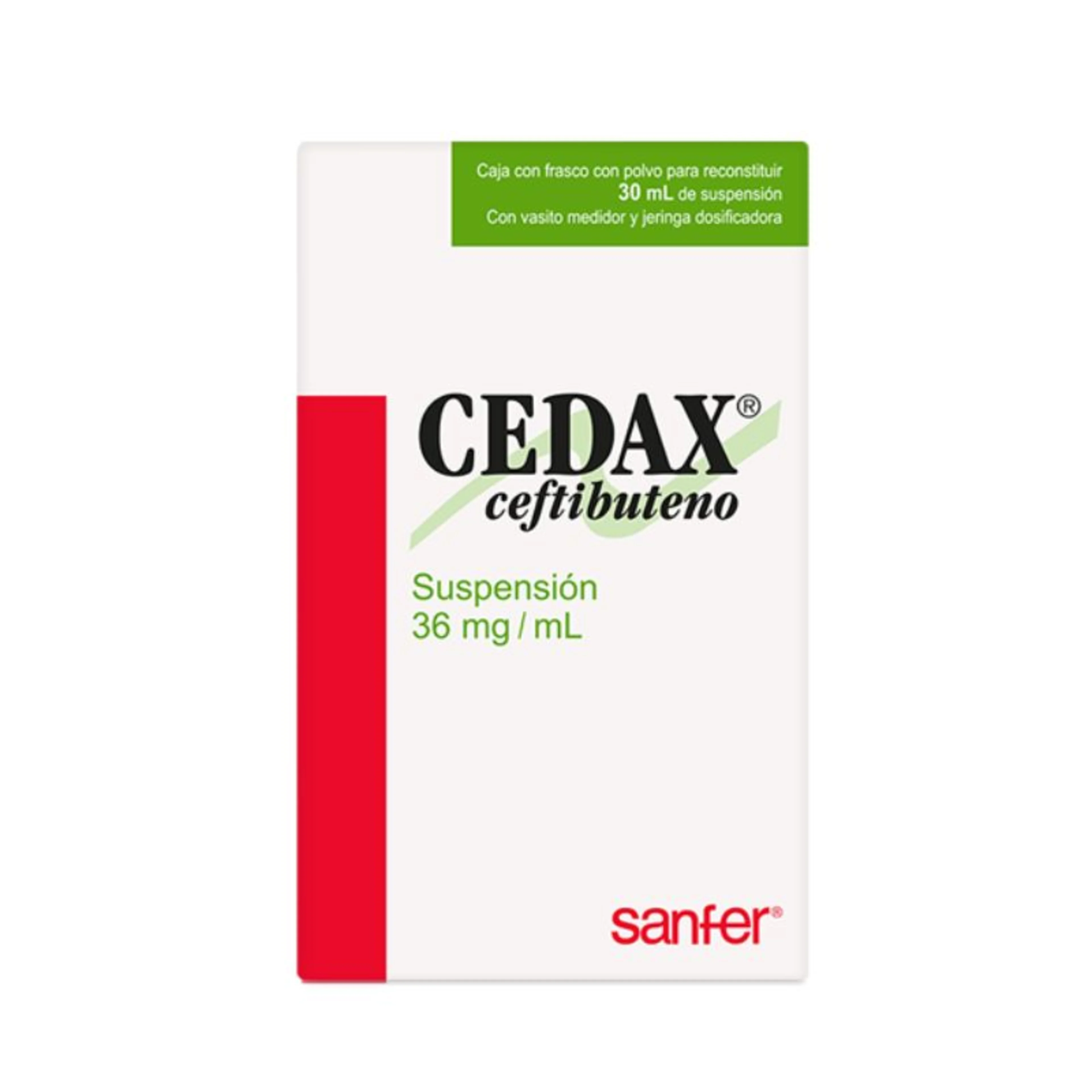 Cedax Ceftibuteno 36 Mg Con 30 Ml De Suspensión