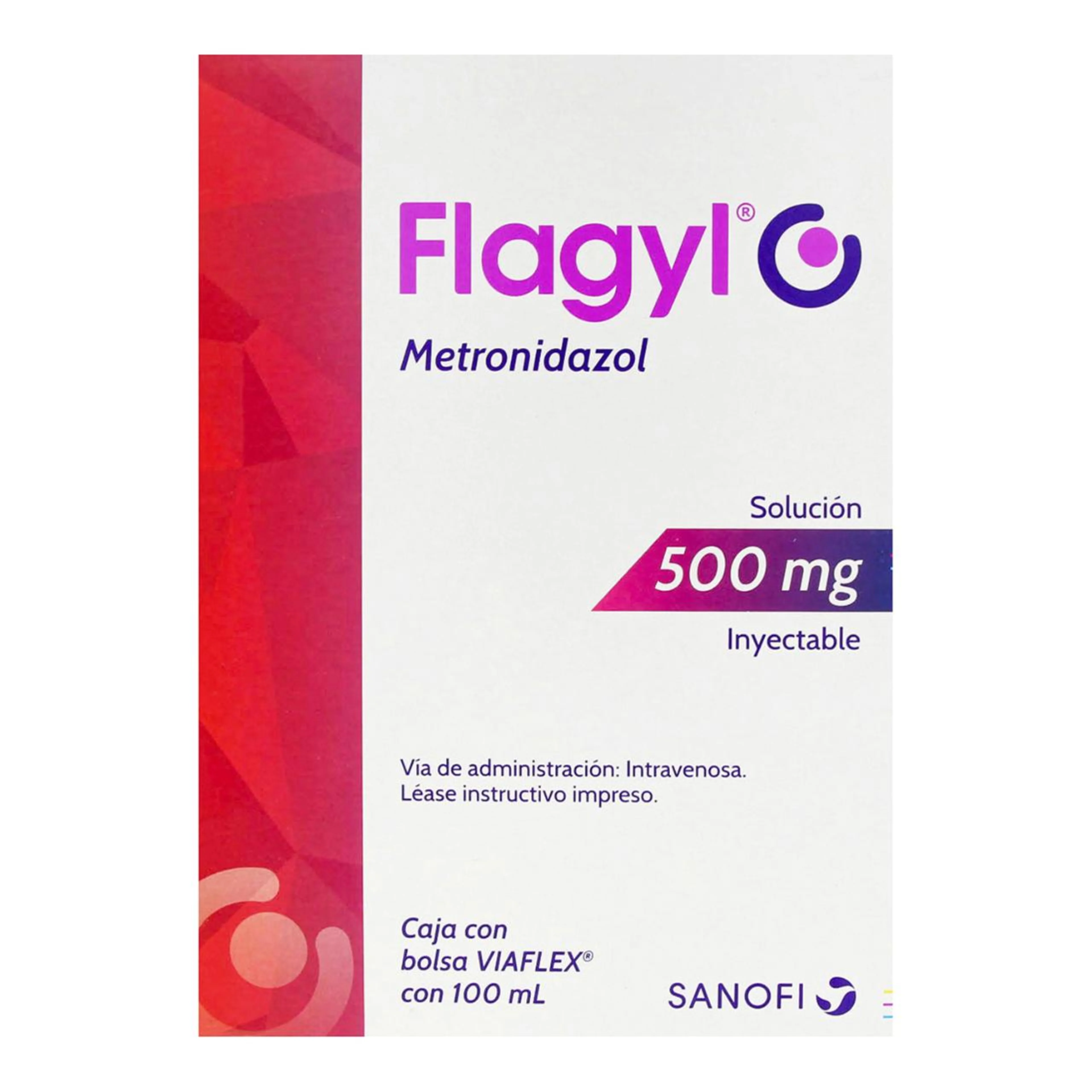 Flagyl Metronidazol 500 Mg Solución Inyectable 100 Ml