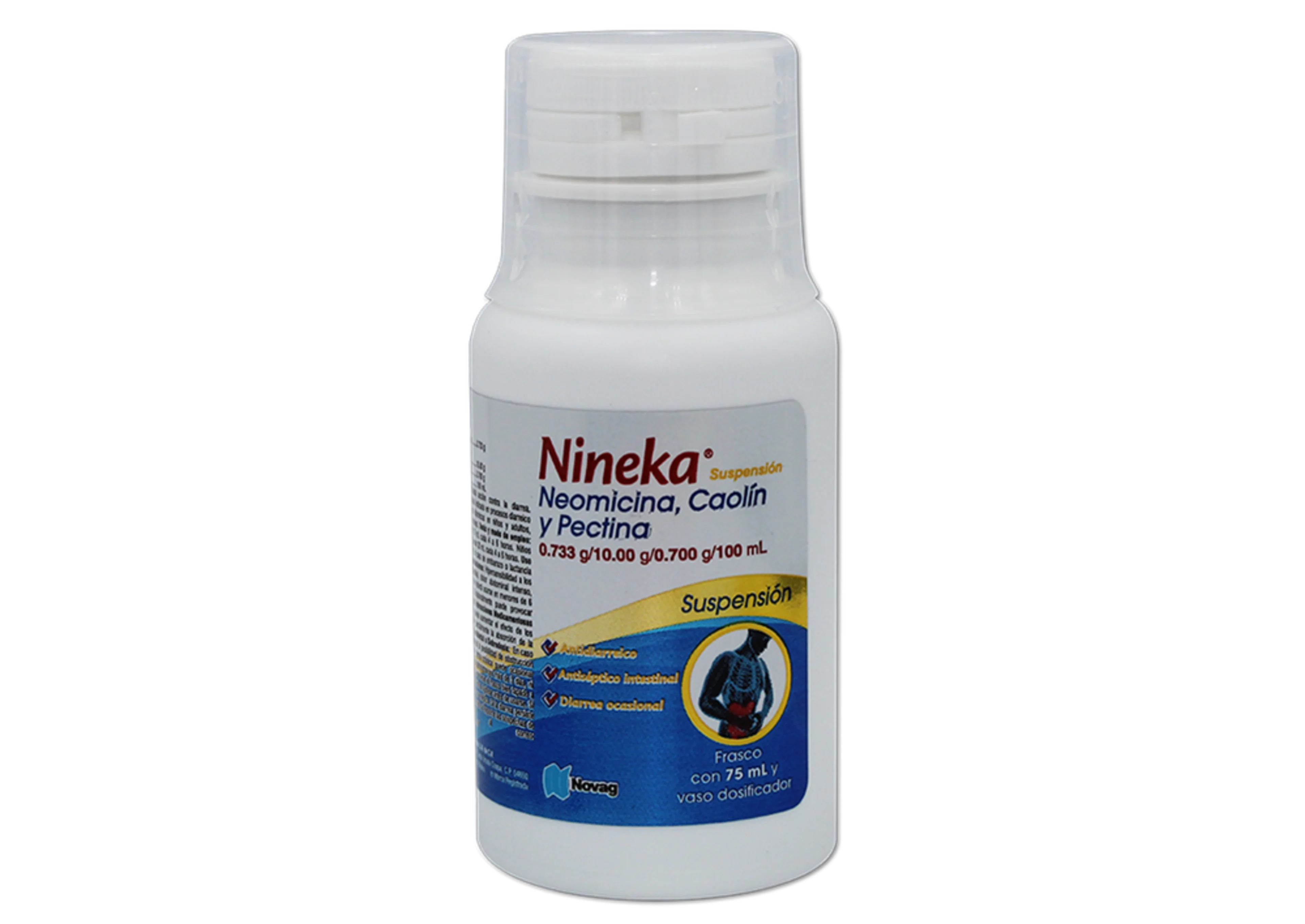 Nineka Suspensión con 75 Ml (Caolín, Neomicina, Pectina)