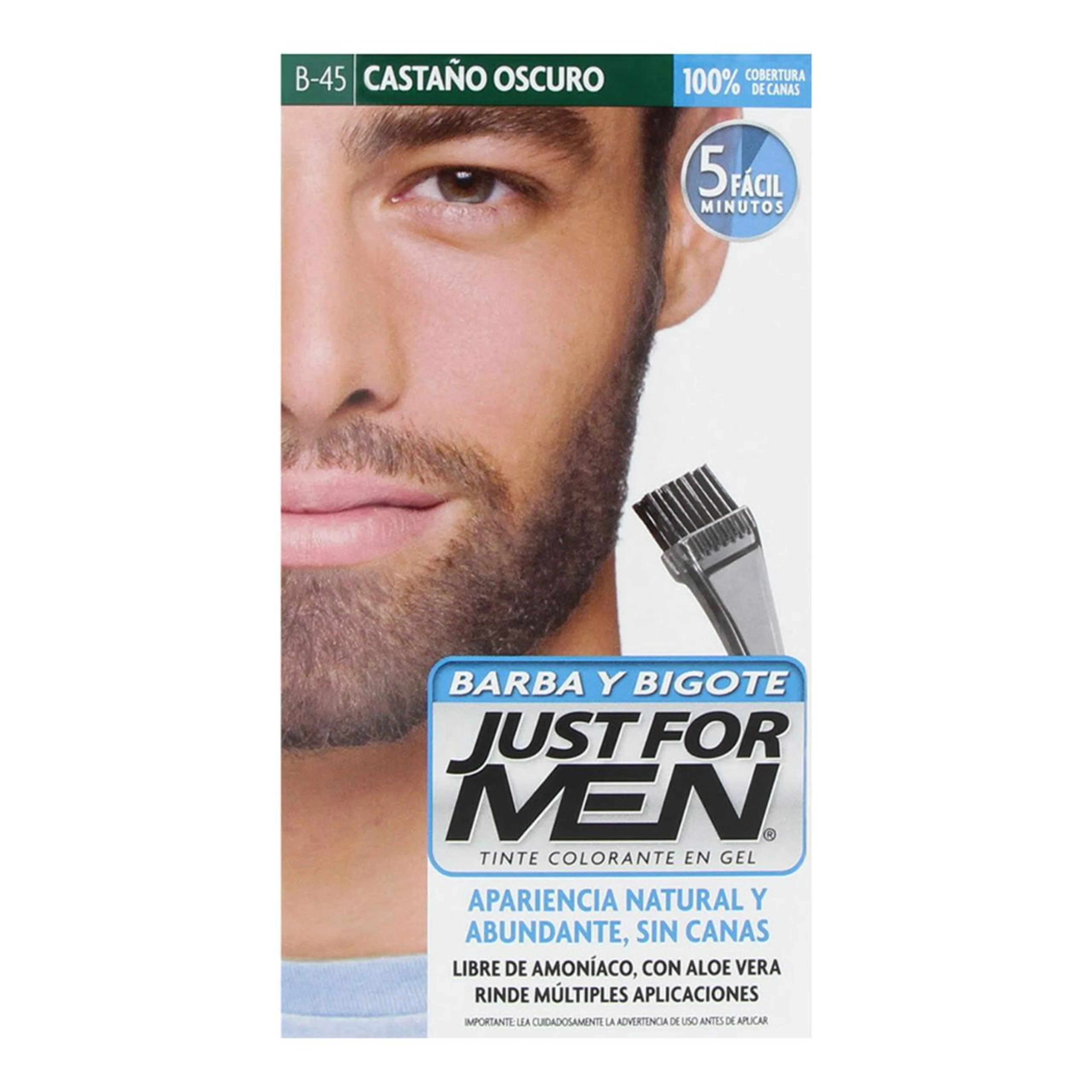 Just For Men Barba Y Bigote Tono Castaño Oscuro Con 28.4 G