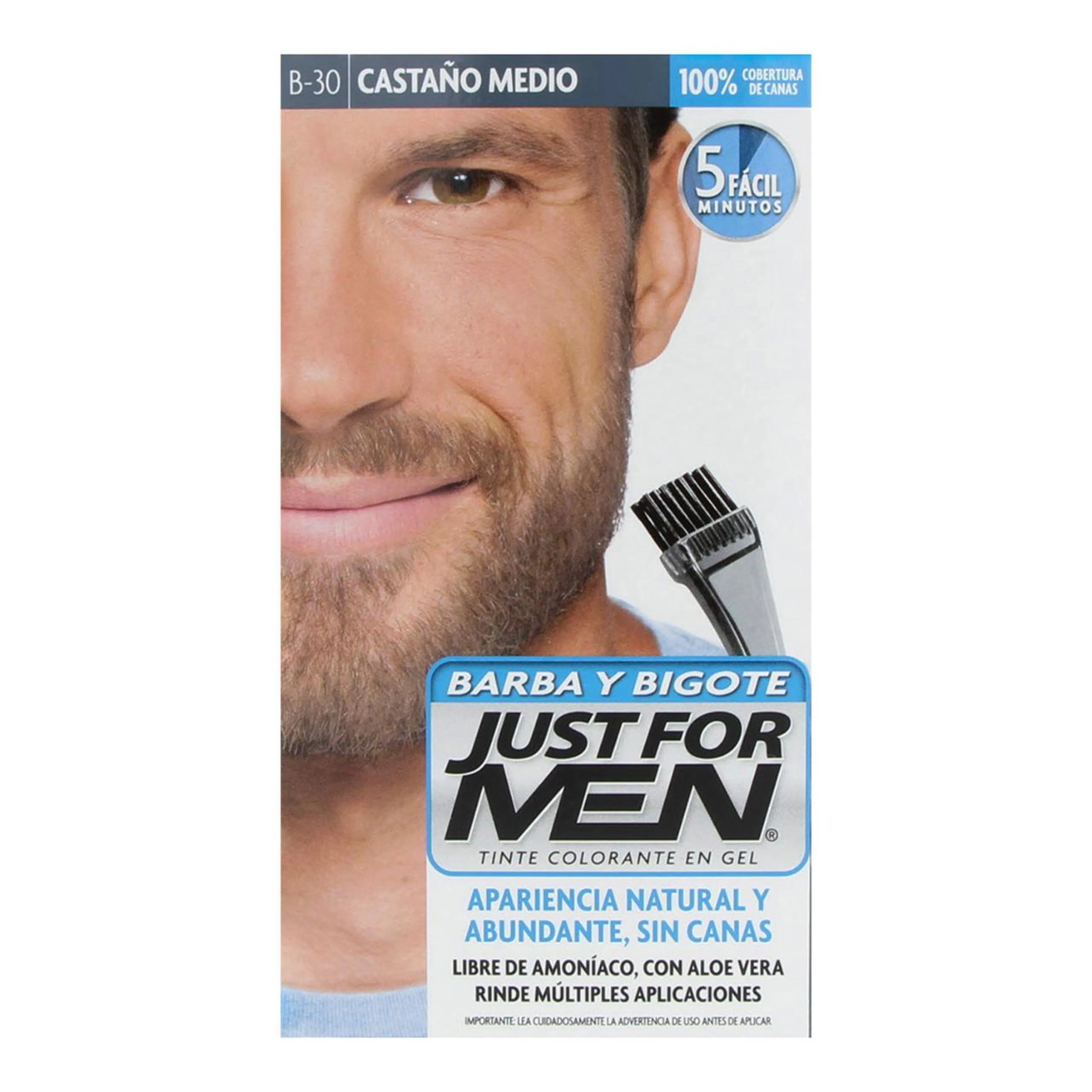 Just For Men Barba Y Bigote Tono Castaño Medio Con 28.4 G