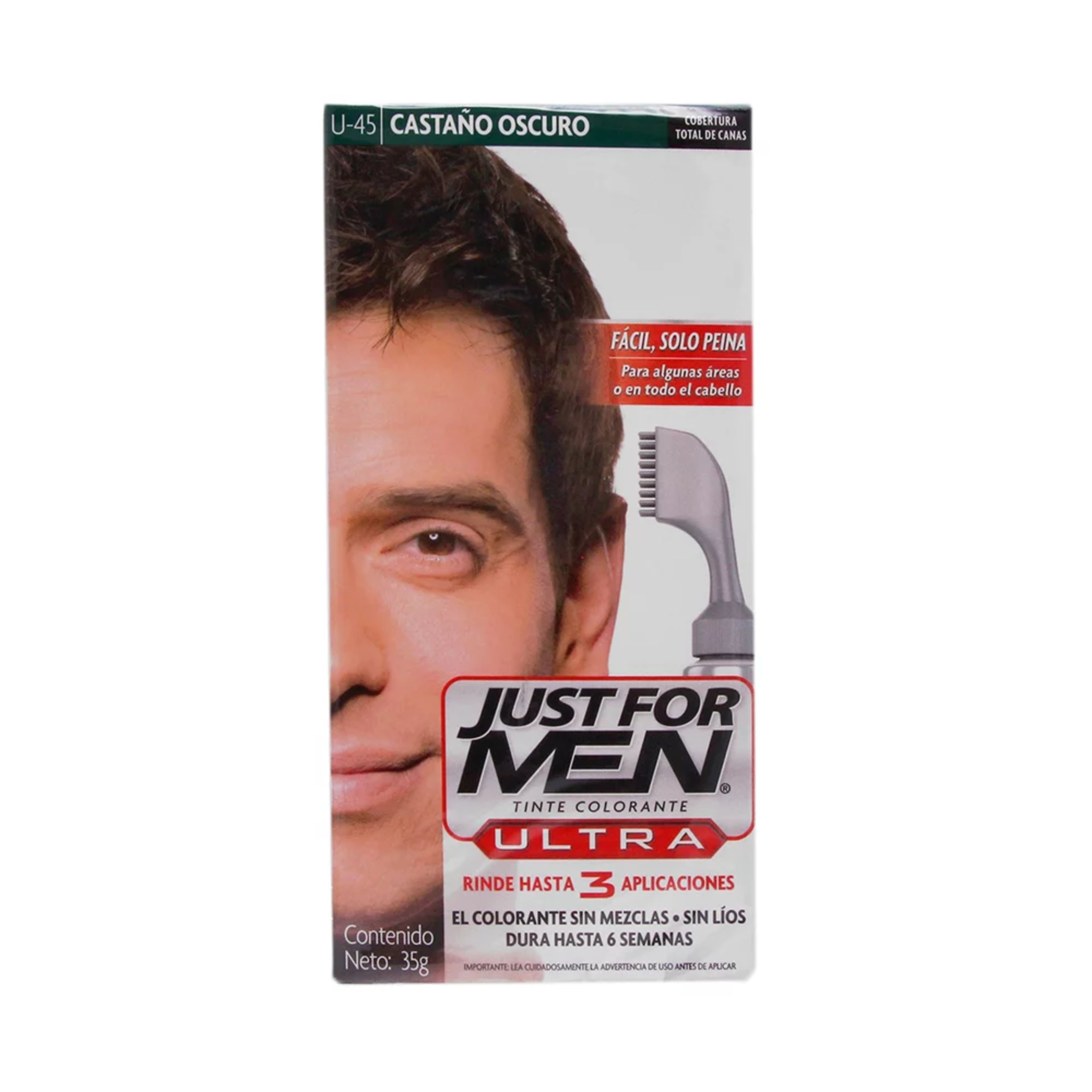 Just For Men Ultra Tinte Colorante Tono Castaño Oscuro Con 35 G